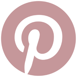Pinterest logo, a stylized letter P in black on a pink circle background.