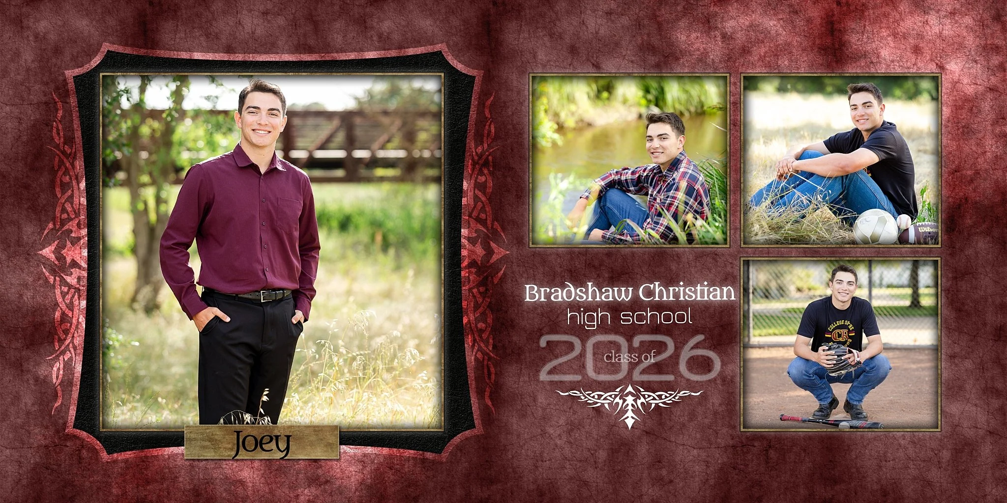 Joey DeMarco senior portrait at Jack Hill Park in Elk Grove California