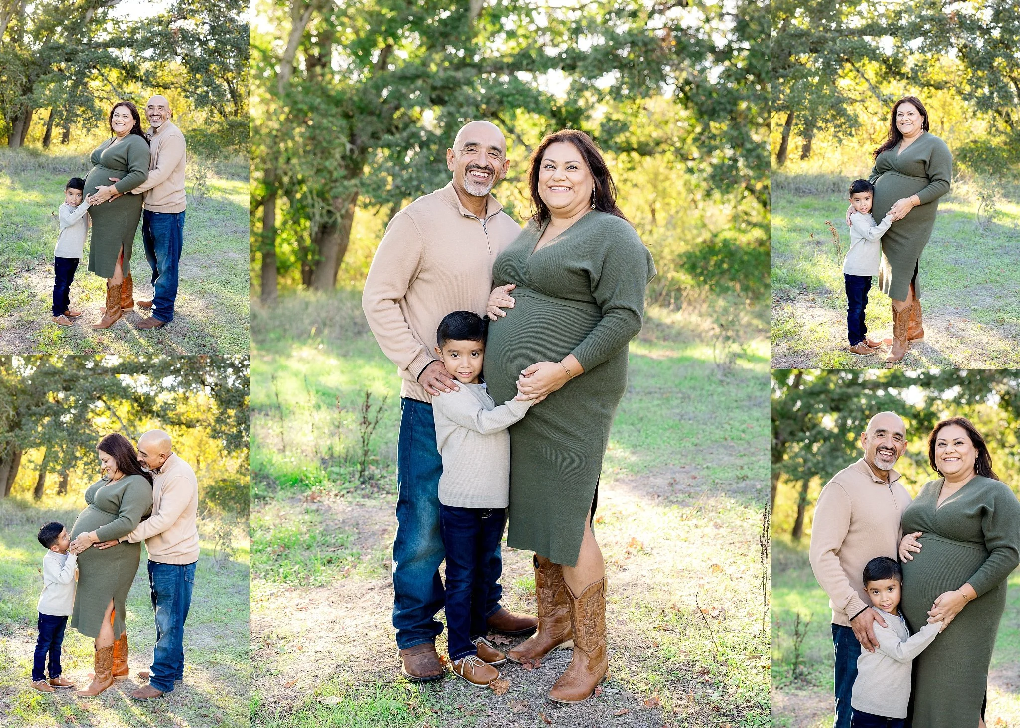 Family maternity portrait with parents and young son at Cosumnes River Preserve