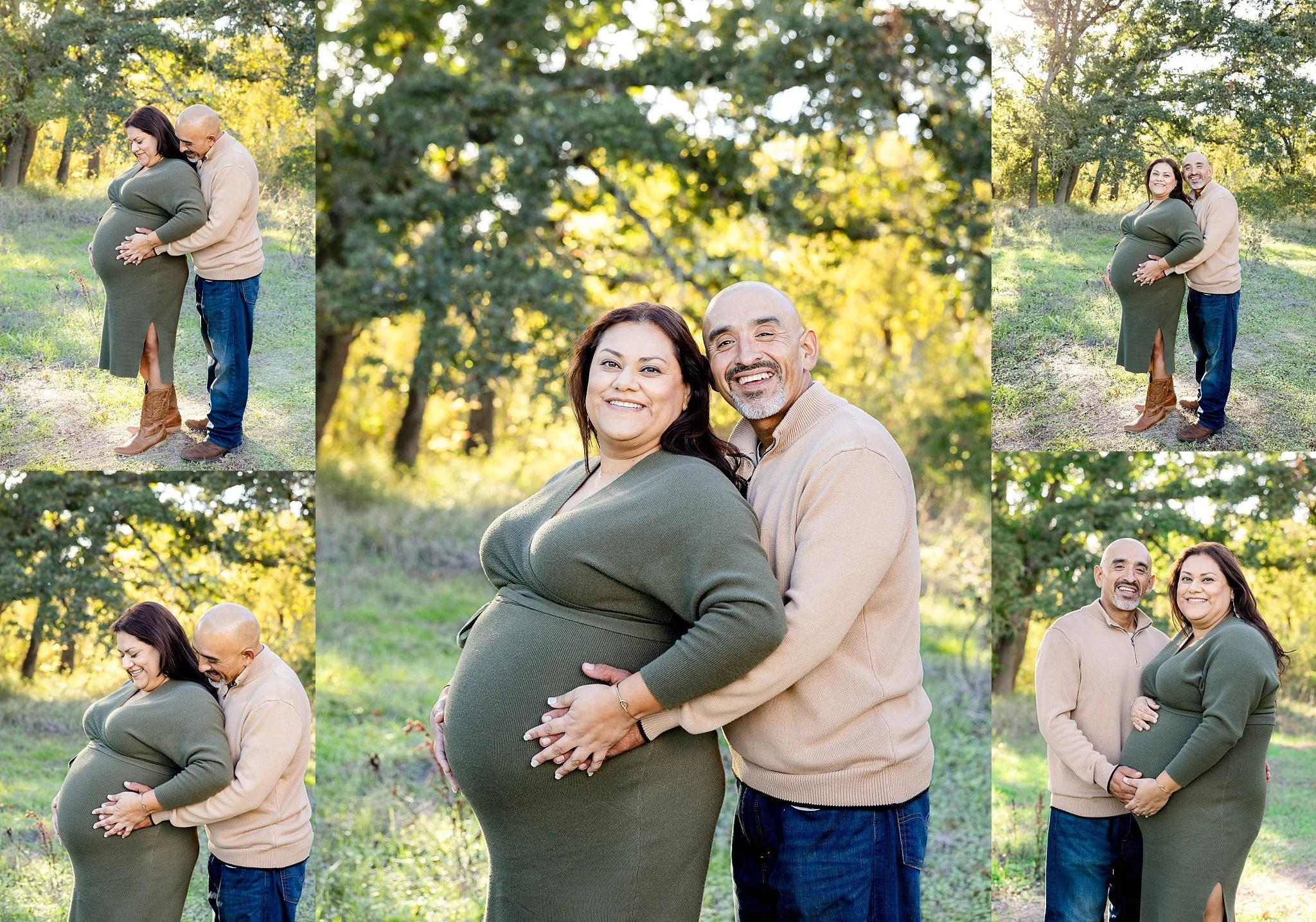Expectant couple sharing a moment during maternity session at Cosumnes River Preserve