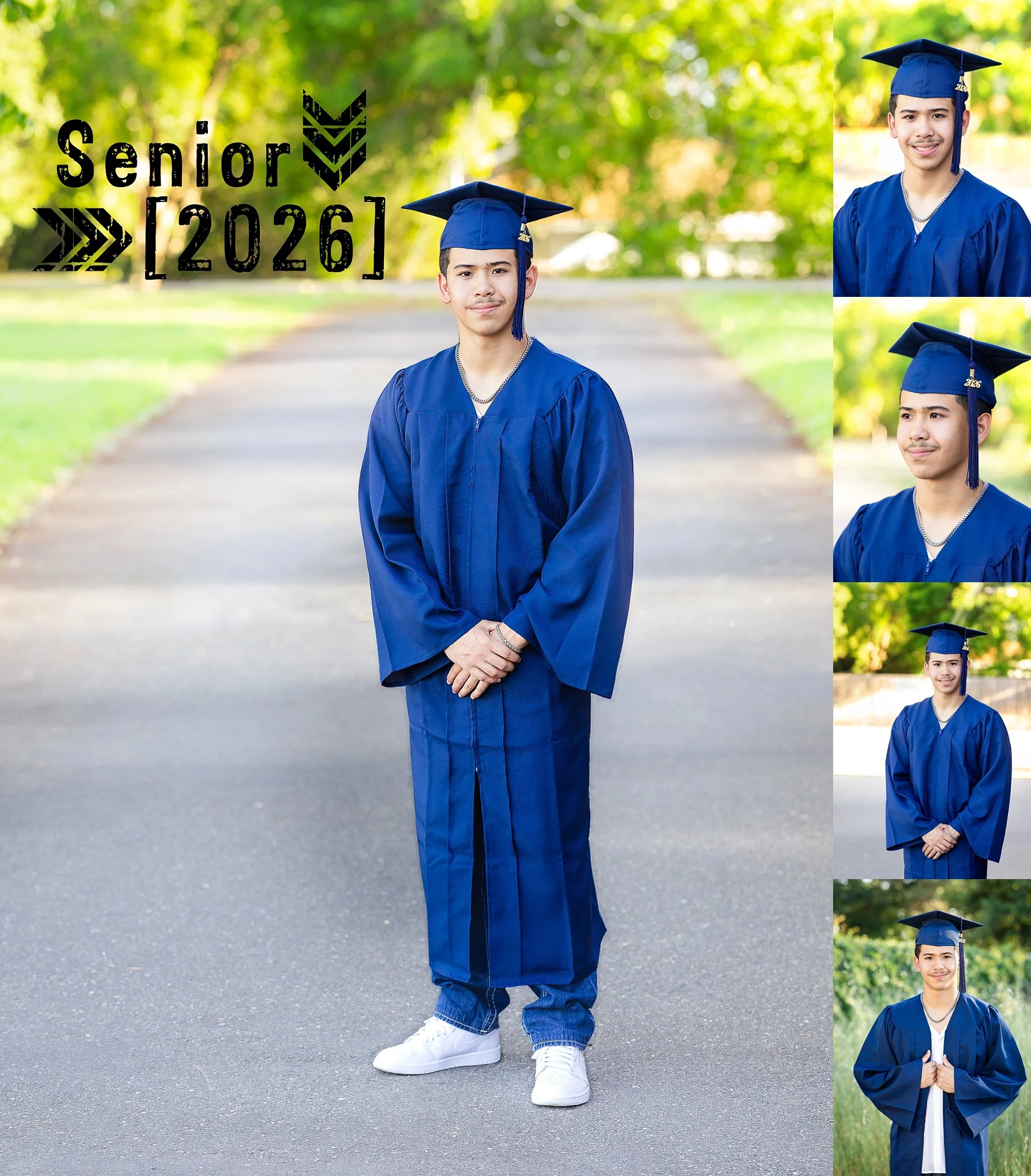 Isaiah Le Class of 2026 cap and gown senior portraits photographed in Elk Grove, California