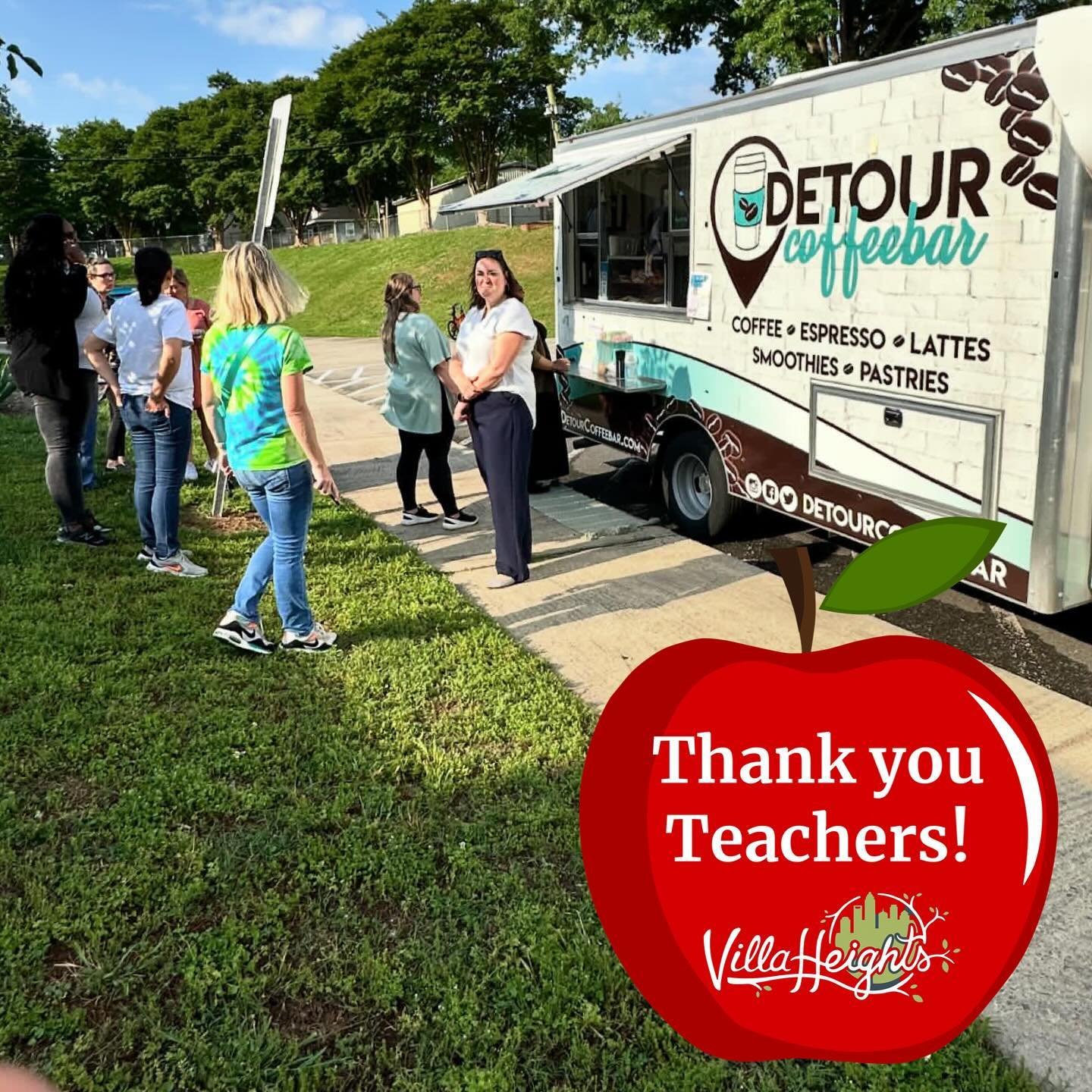 🍎 Happy Teacher Appreciation Week 🍏 

We&rsquo;re so happy to celebrate our @villaheightscms teachers this week!  Our community organization provided free coffee beverages to teachers and staff with the awesome @detourcoffeebar !! 

Big thanks to a