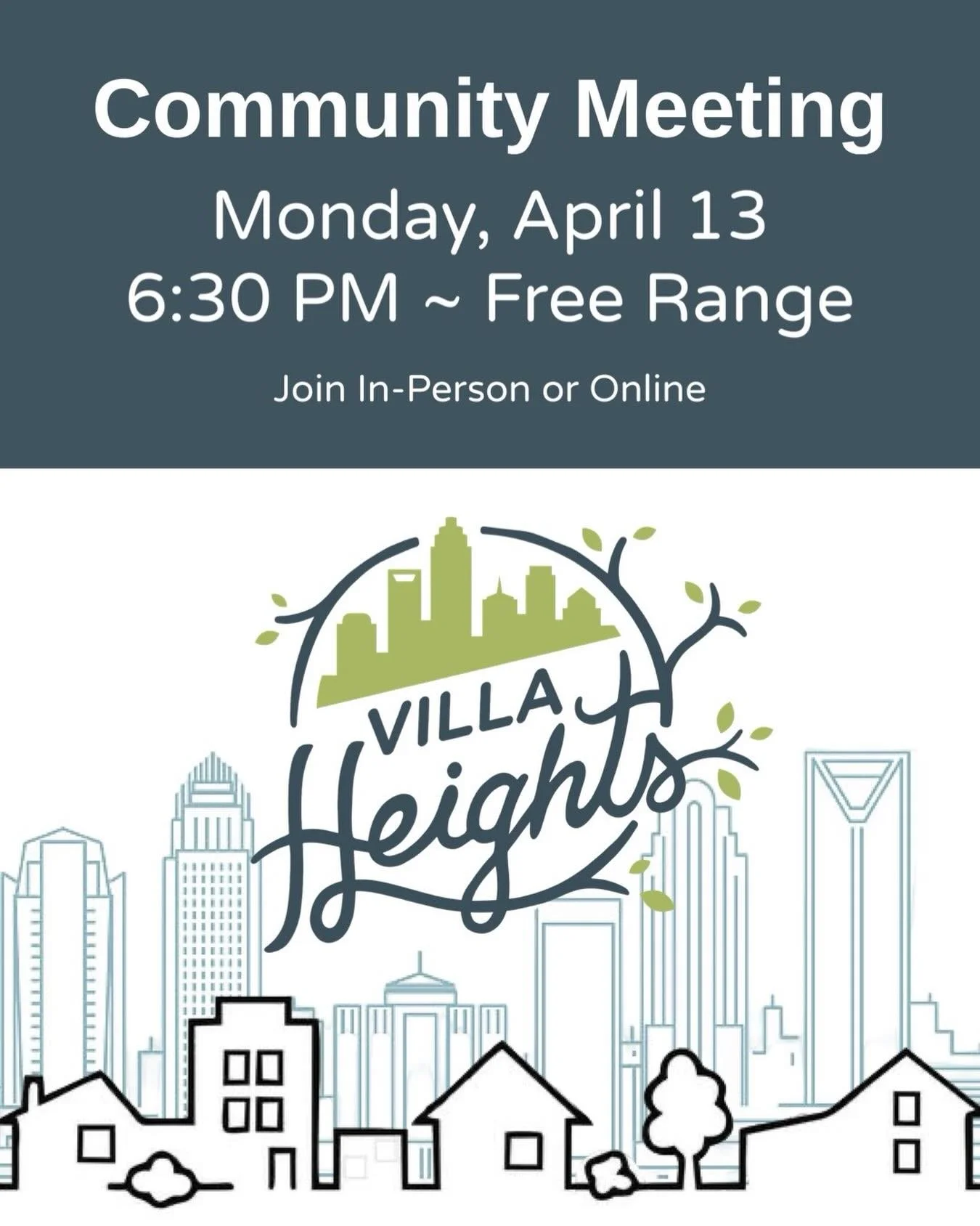 Villa Heights Community Meeting Monday!

Come join us at @freerangebrew for community updates and a chance to mingle with neighbors. 

No excuse!  It&rsquo;s going to be 80&deg; and ☀️ !