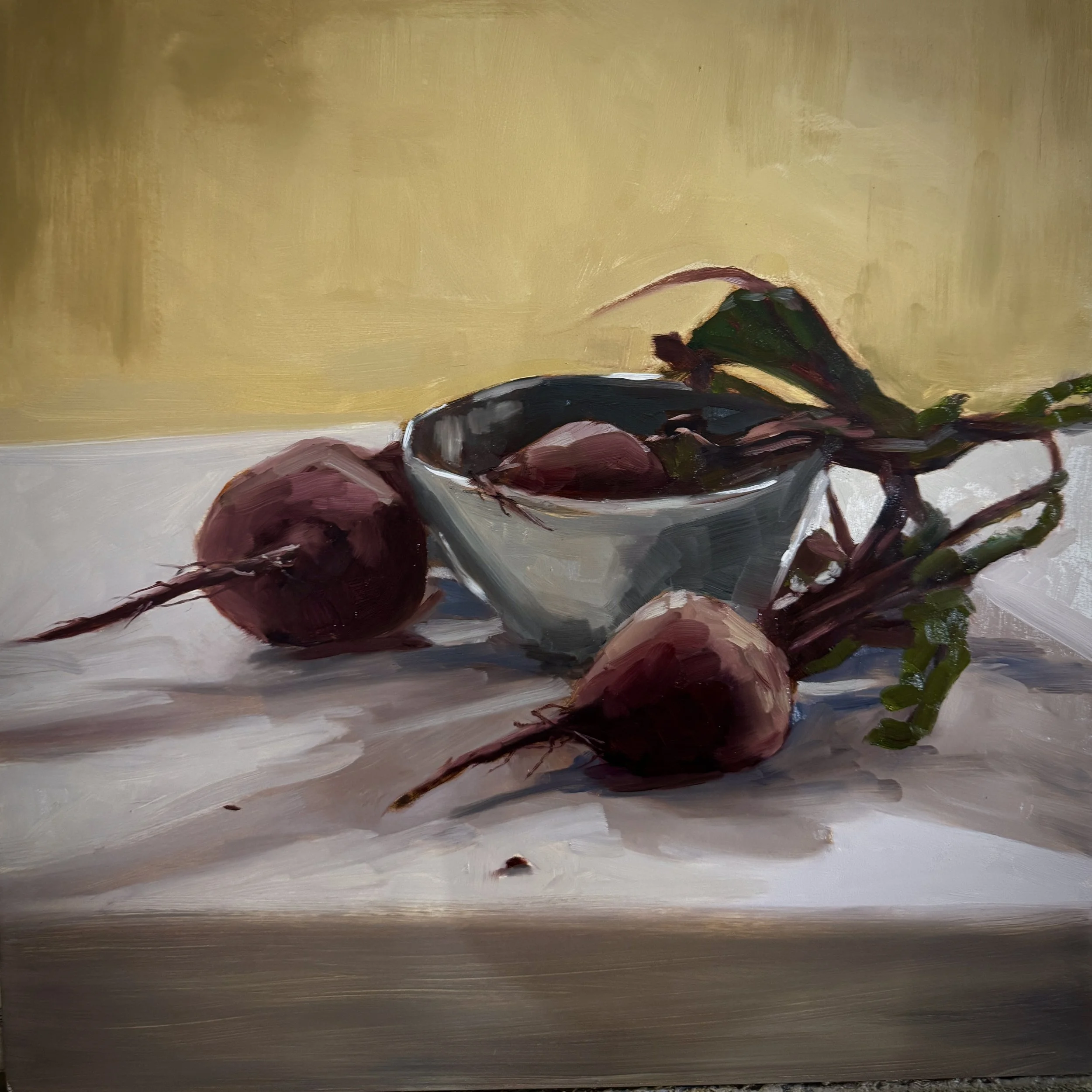 Beetroots, oil on board, 50x50cm