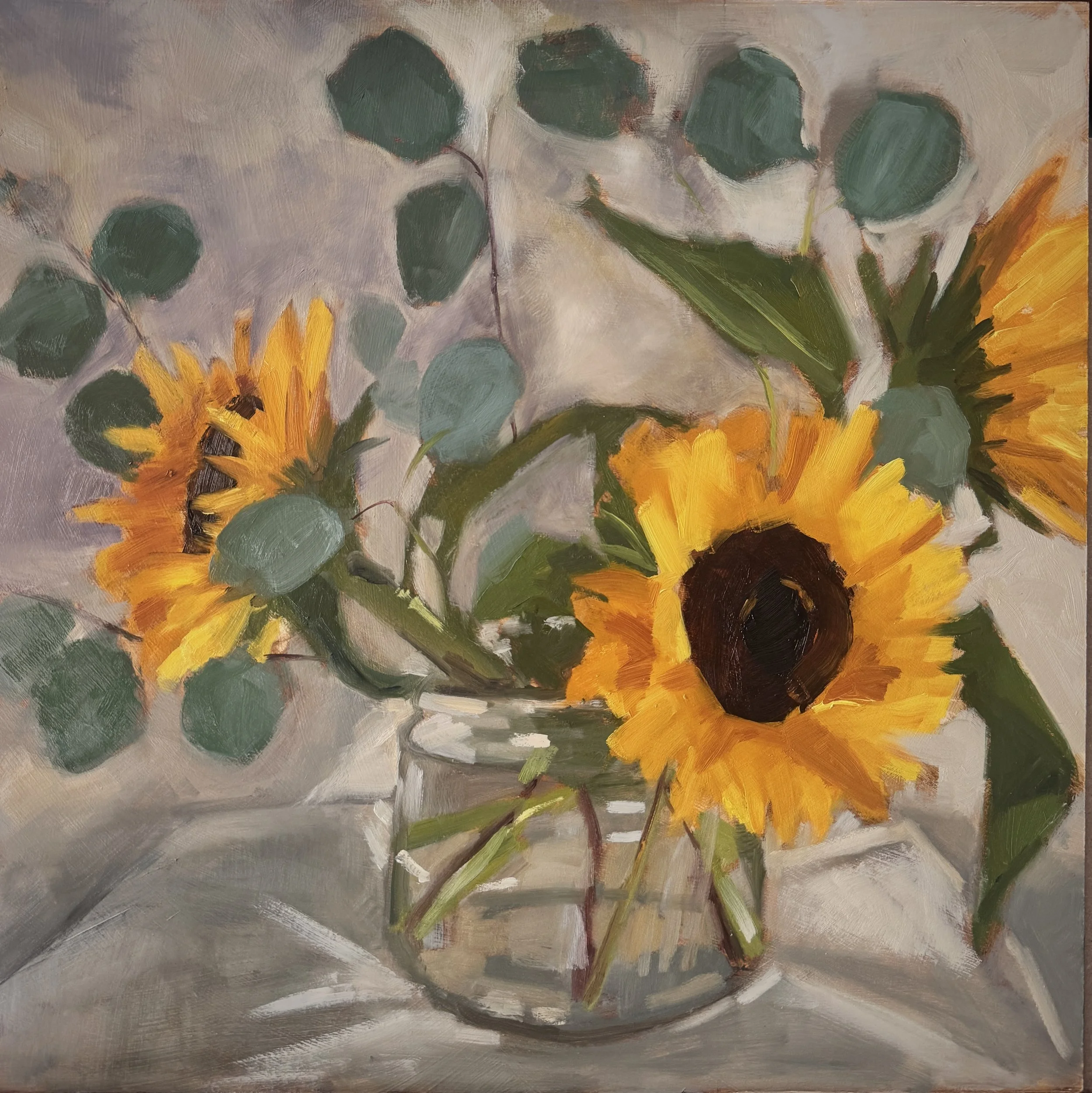 Sunflowers and Eucalyptus
