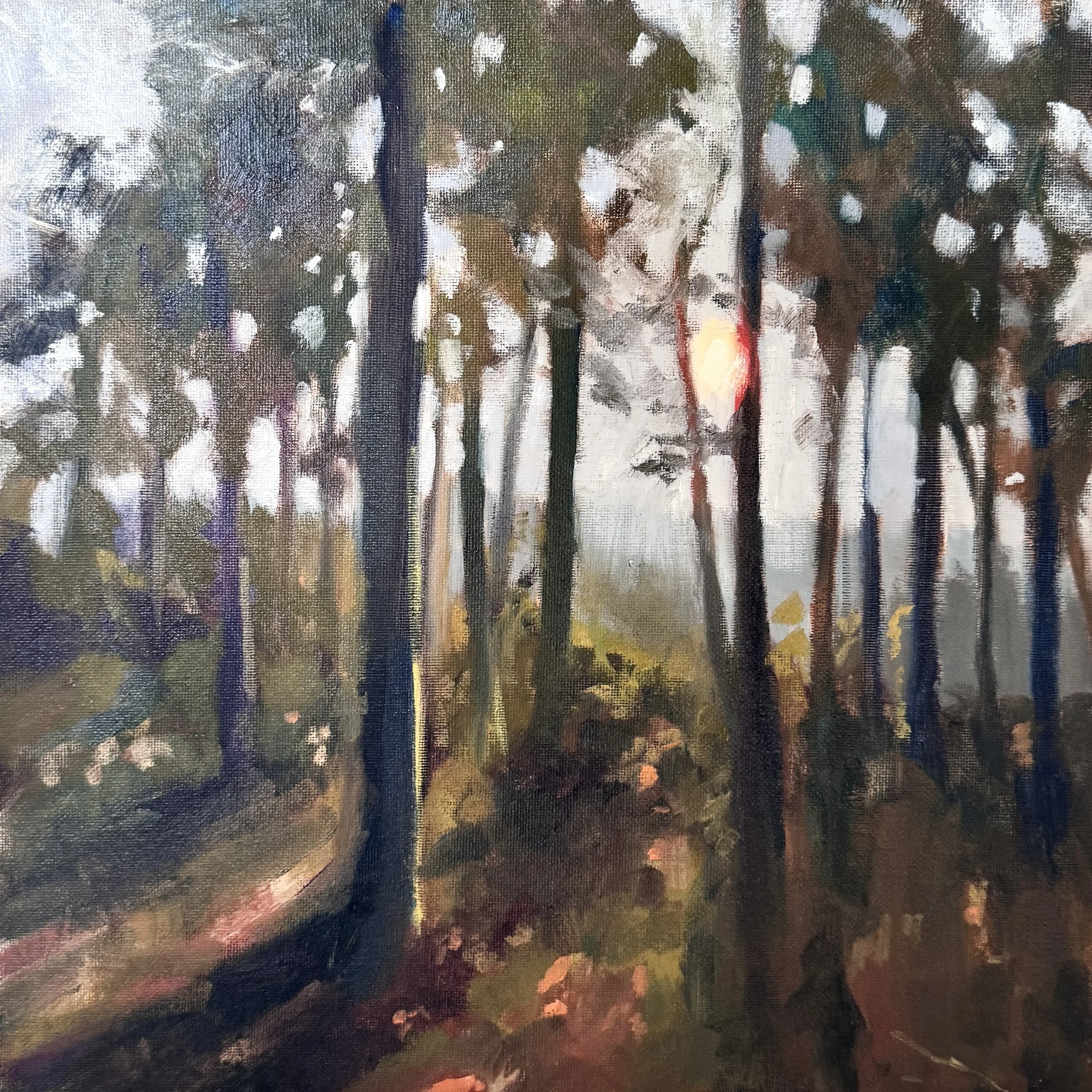 Dusk Walk, oil on board, 30x30cm