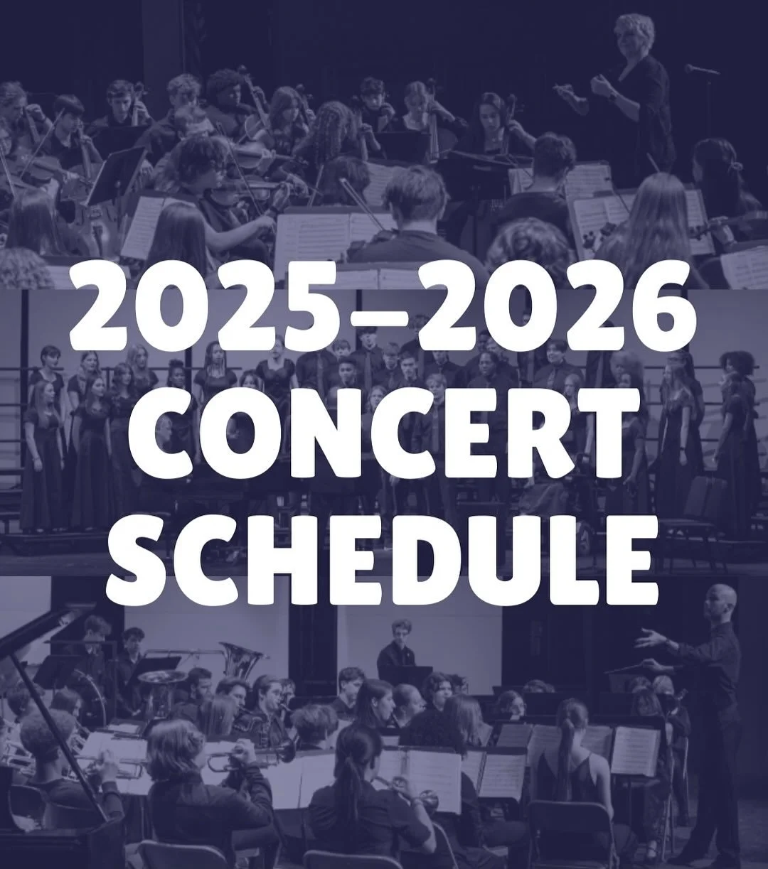 Scroll for the 2025 - 2026 Concert Schedule!
*All events will take place at the Wyoming High School*
For organizational purposes, this school year all concert reminders will be color coded based on music group:
Purple: Orchestra
Green: Choir
Orange: 