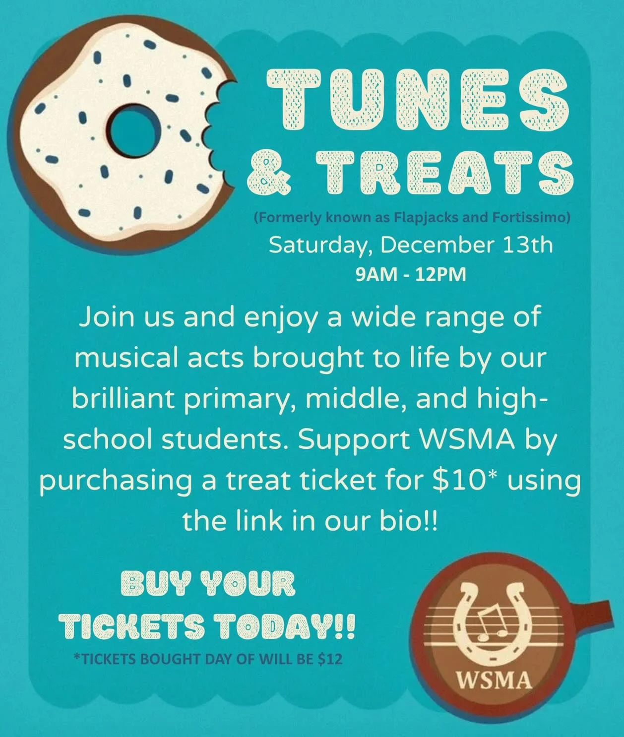 Join us Saturday, December 13th, from 9 AM&ndash;Noon as our talented primary, middle, and high school students fill the Pendery Lobby and Wyoming High School Cafeteria with live performances.
We&rsquo;re bringing back our beloved pre-pandemic format