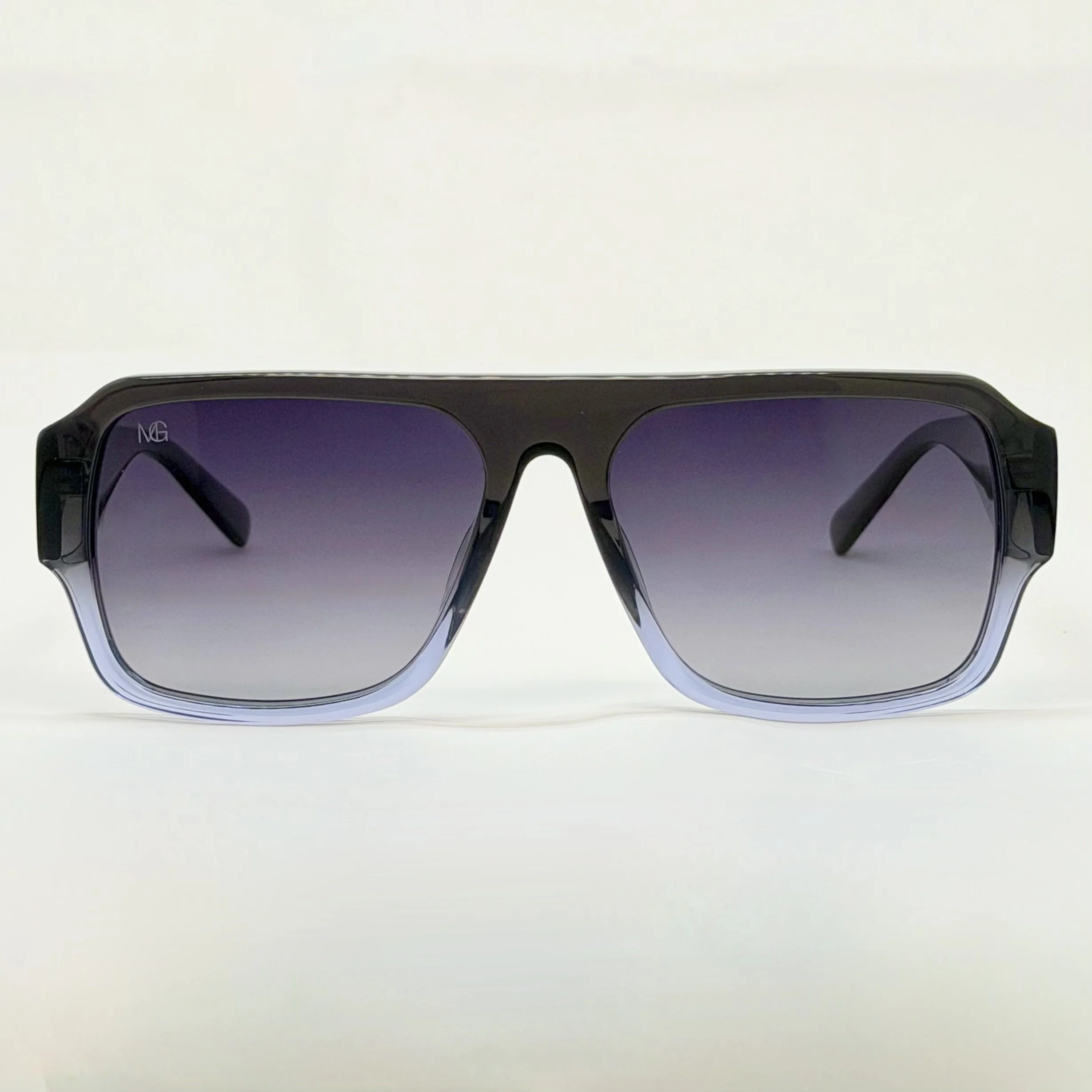 MauriGamba Giovanni Black to Blue Gradient Frame Blue Lens Unisex Luxury Designer Sunglasses