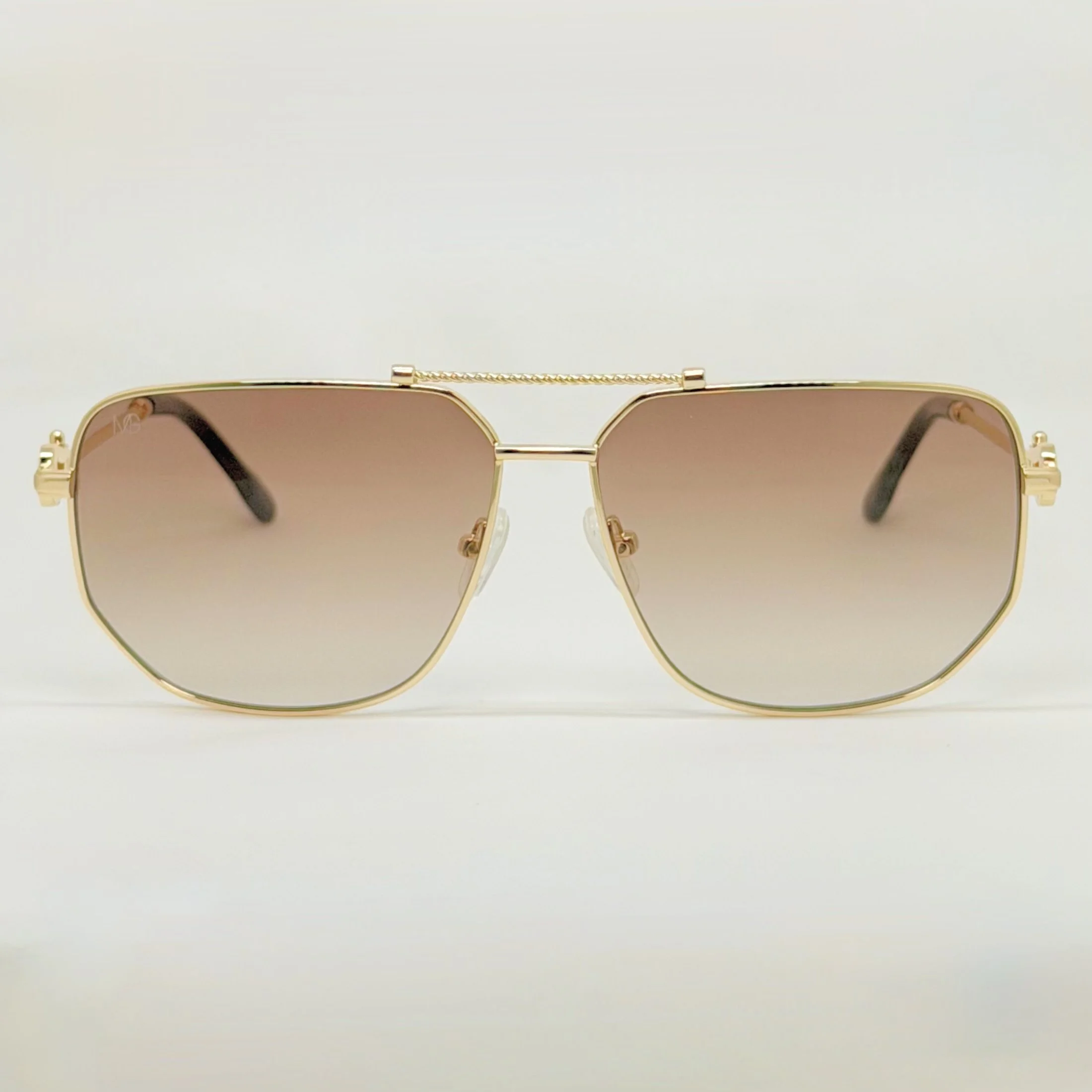 MauriGamba Raziel Gold Frame Brown Gradient Unisex Luxury Sunglasses