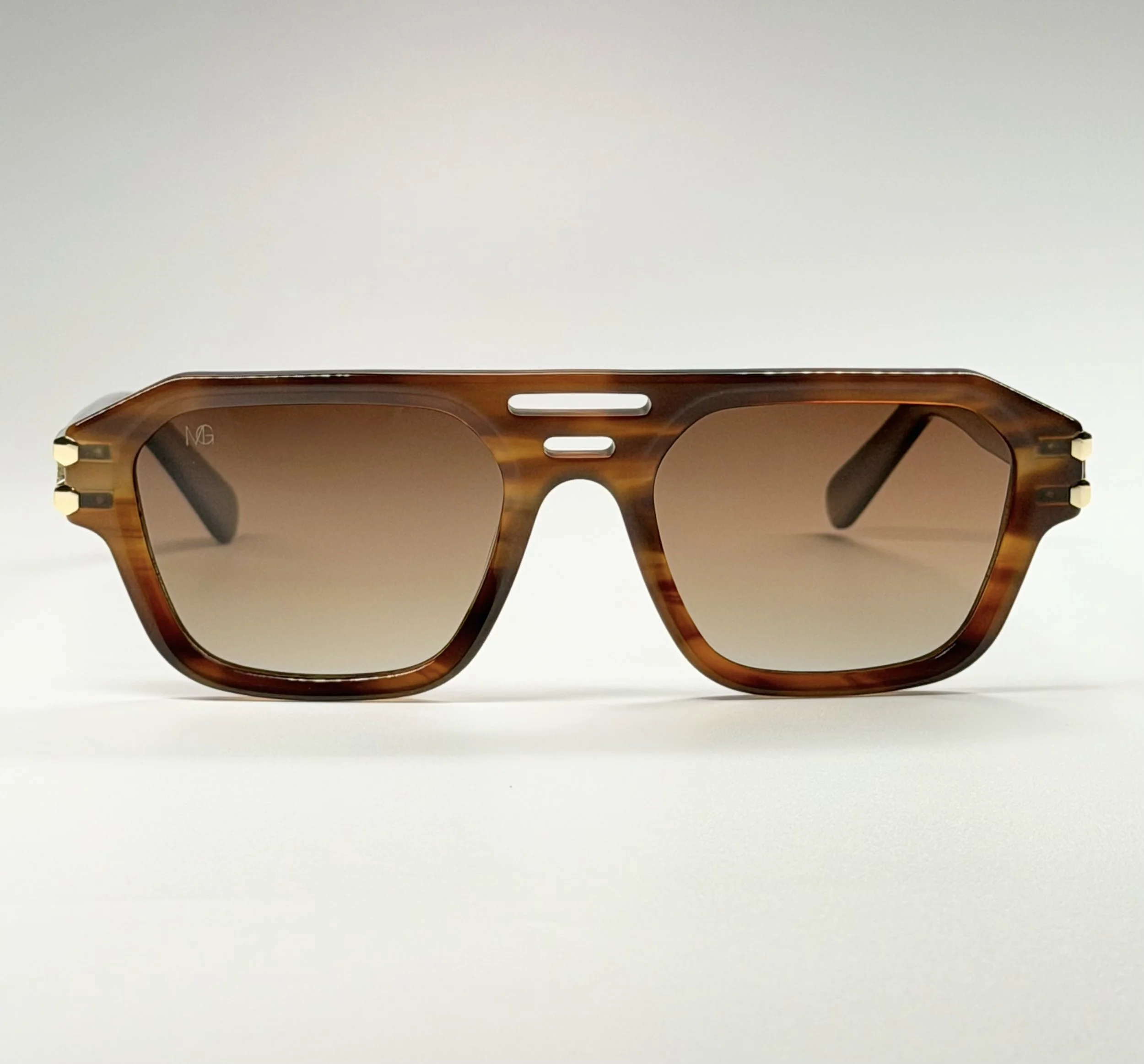MauriGamba Roberto Amber Havana Brown Gradient Unisex Luxury Sunglasses