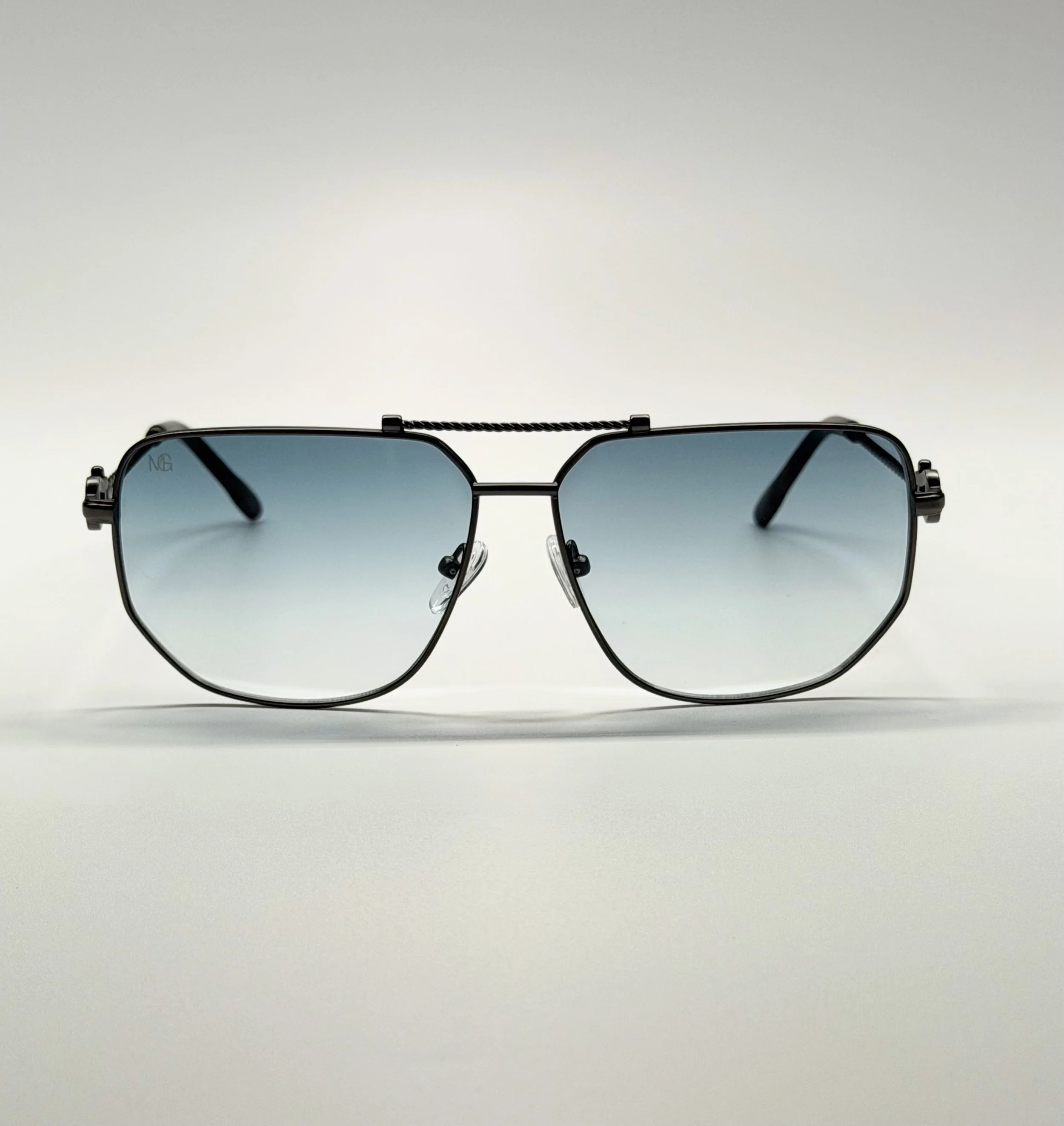 MauriGamba Raziel Gunmetal Frame Blue Gradient Unisex Luxury Sunglasses