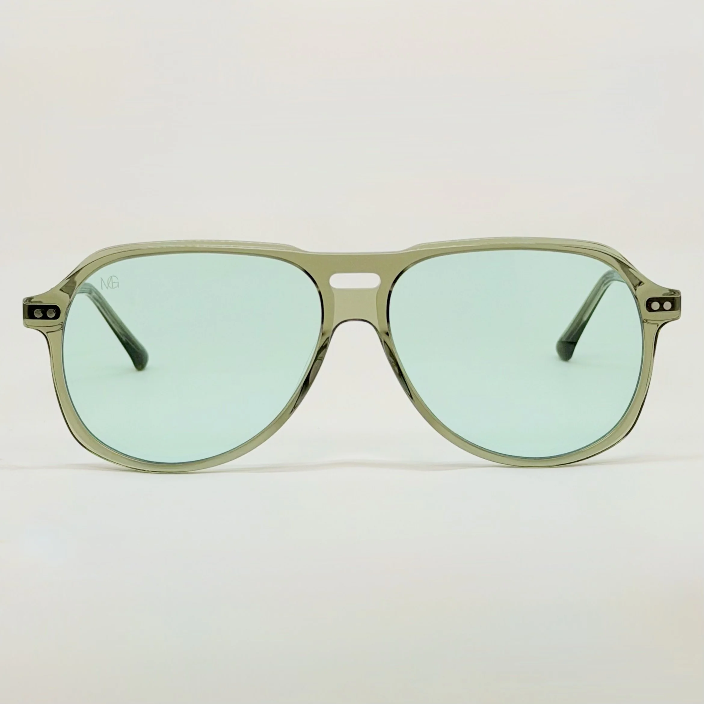 MauriGamba Matteo Crystal Smoke Mint Lens Unisex Luxury Sunglasses