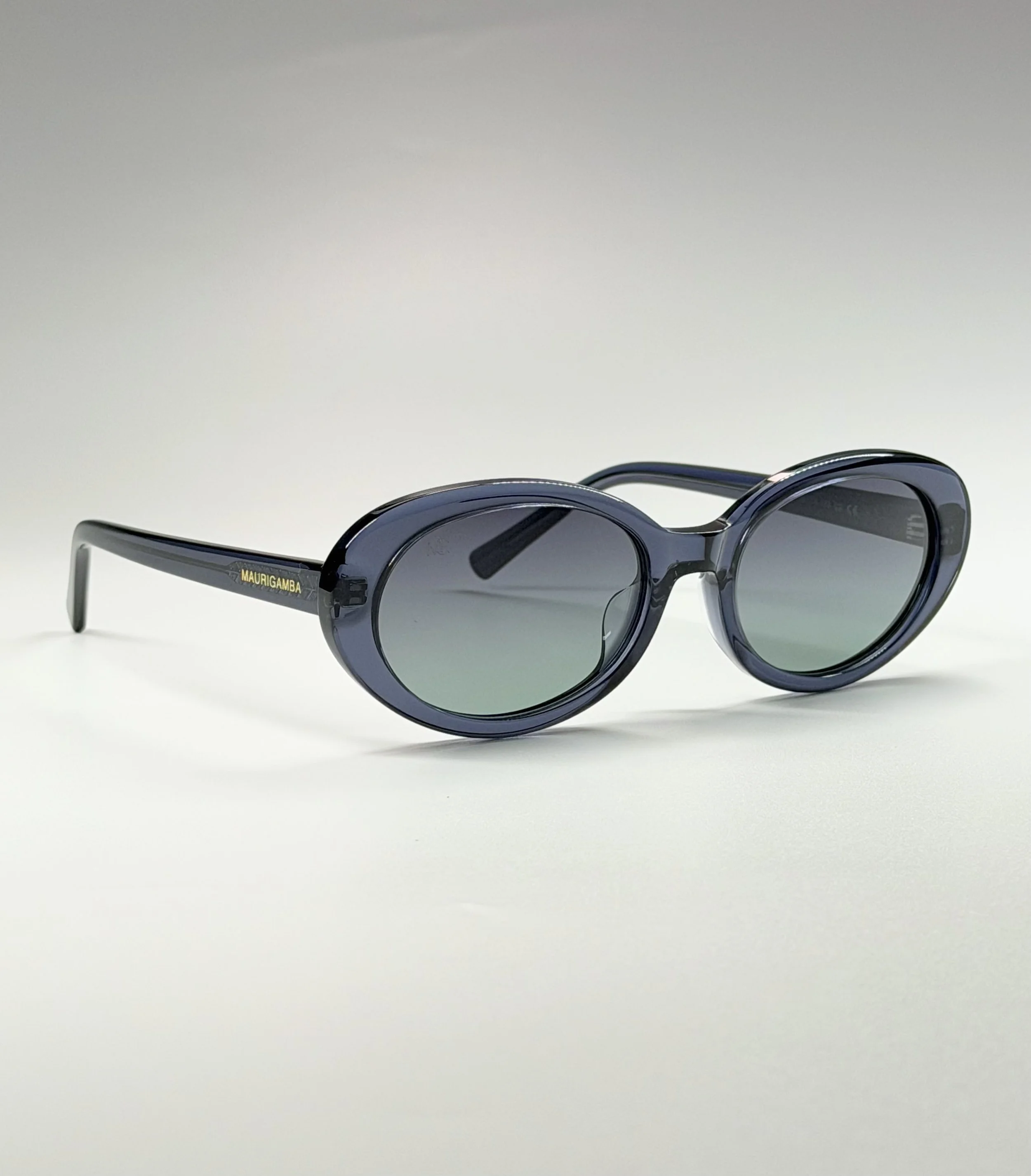 MauriGamba Ingrid Blue Crystal Sculpted Bridge Women’s Luxury Sunglasses