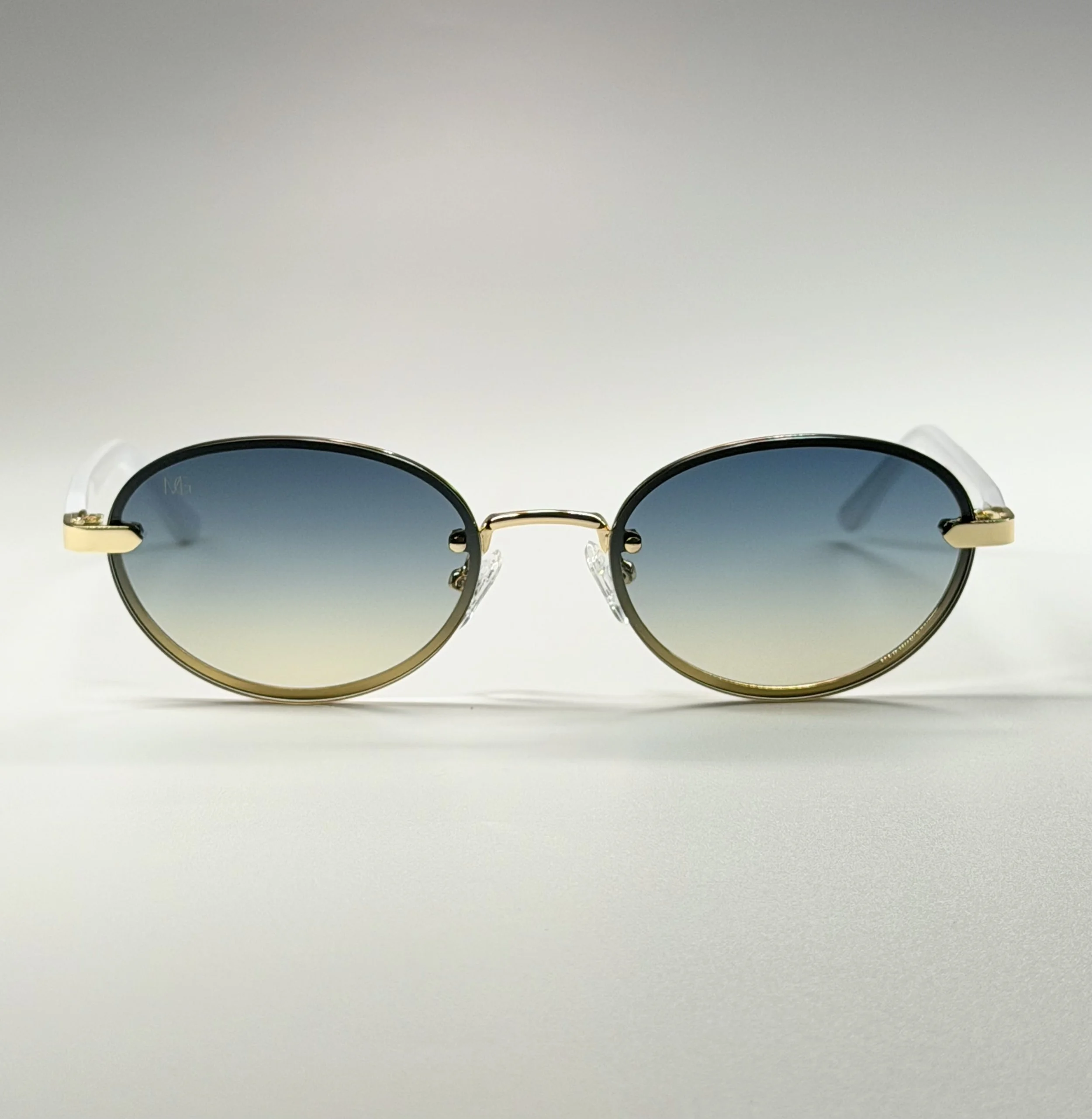 MauriGamba Uriel White Gold Sky Gradient Unisex Luxury Sunglasses