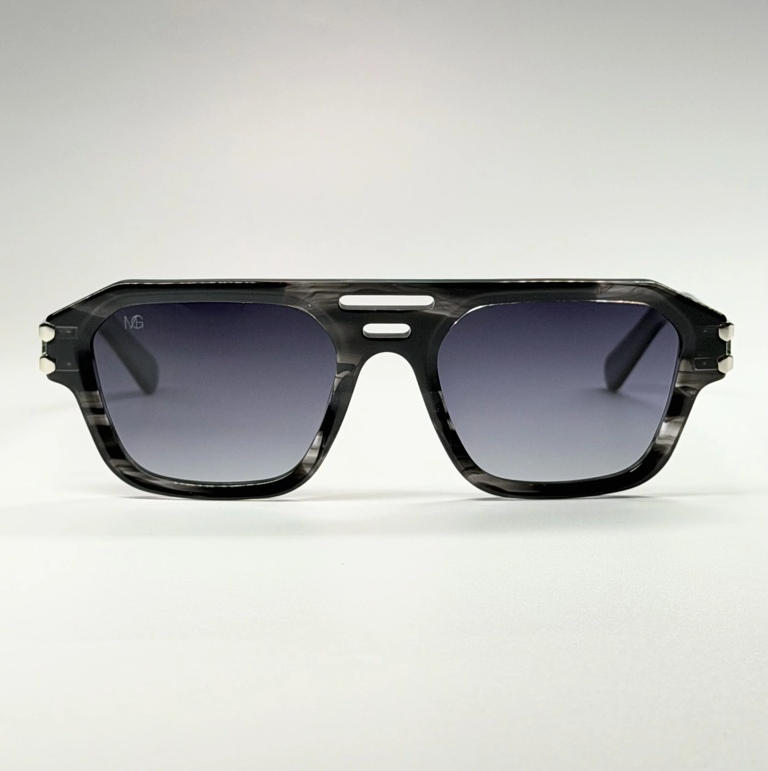Blue Gradient Lenses · Smoke Marble Frame · Roberto Unisex Luxury Sunglasses