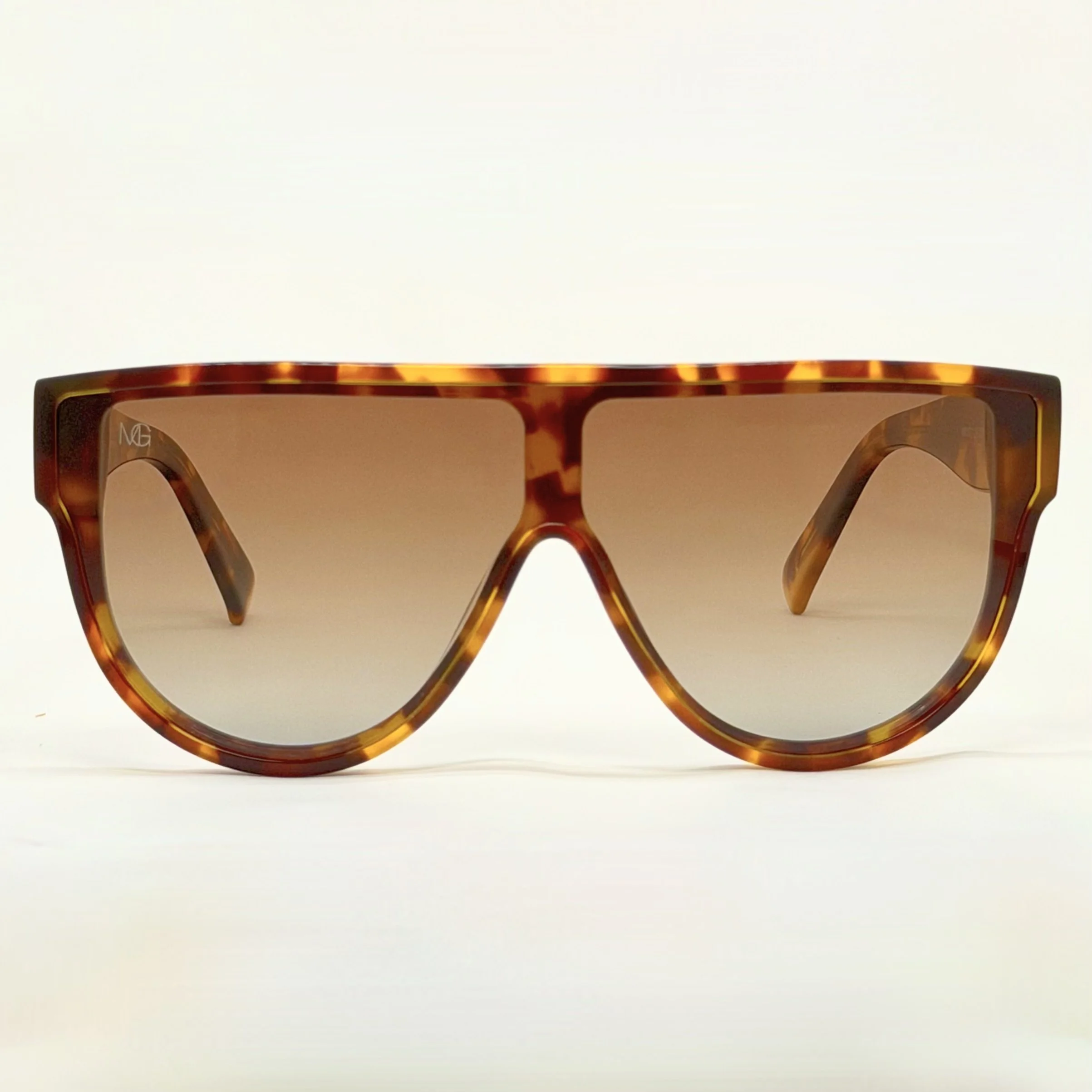 MauriGamba Enzo Shield Tortoise Brown Gradient Unisex Luxury Designer Sunglasses