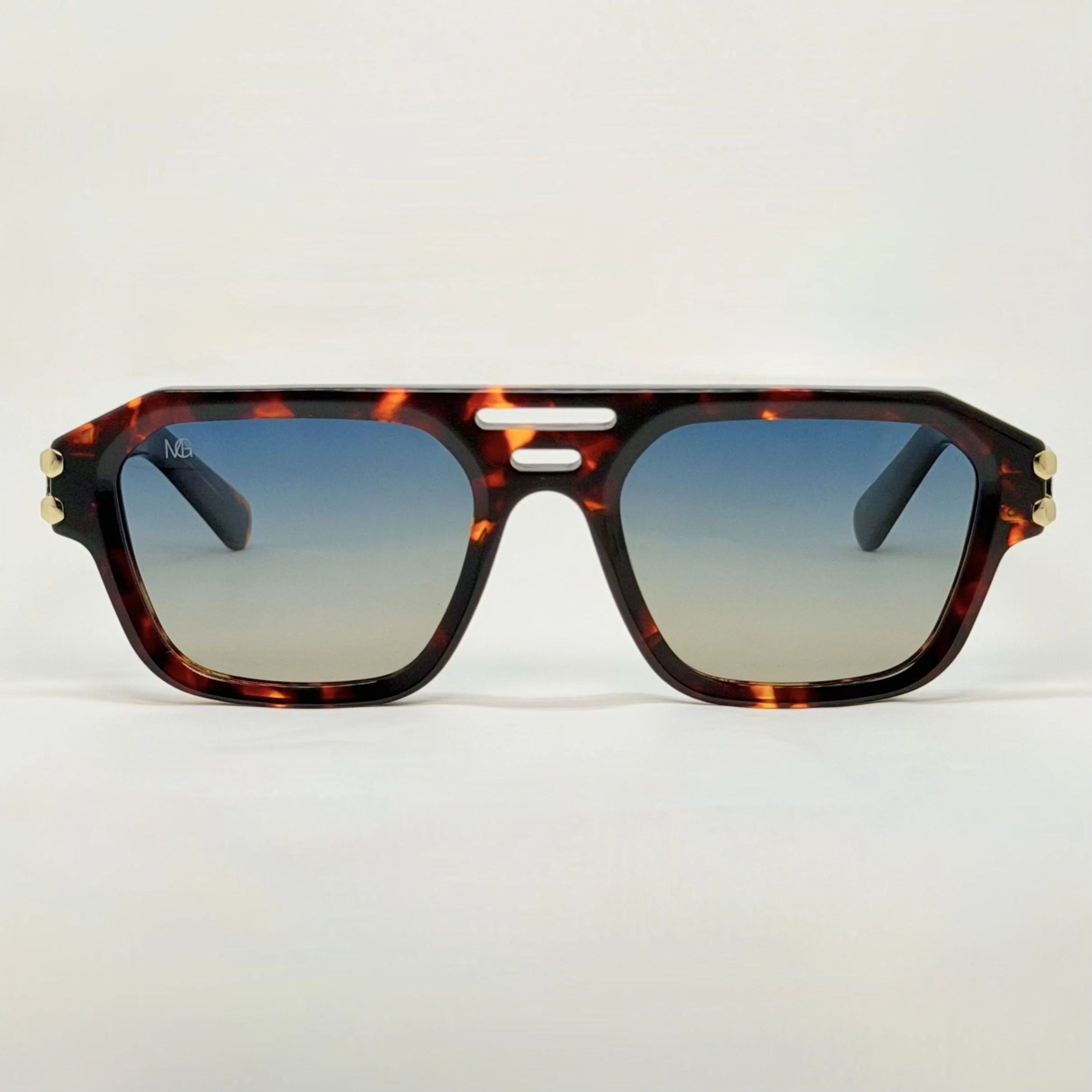 MauriGamba Roberto Havana Blue Gradient Unisex Luxury Sunglasses