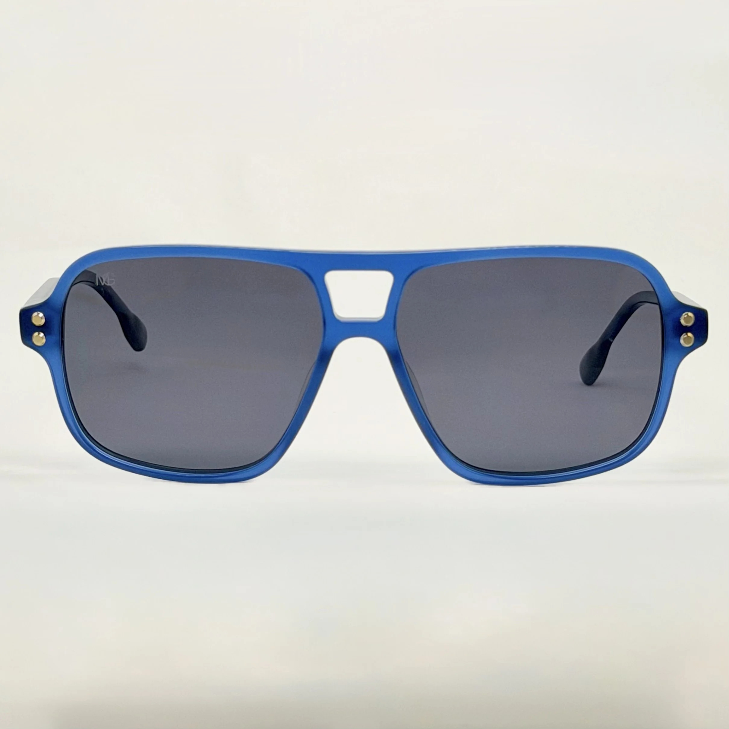 MauriGamba Pietro Electric Blue Frame Black Gradient Lens Unisex Luxury Sunglasses