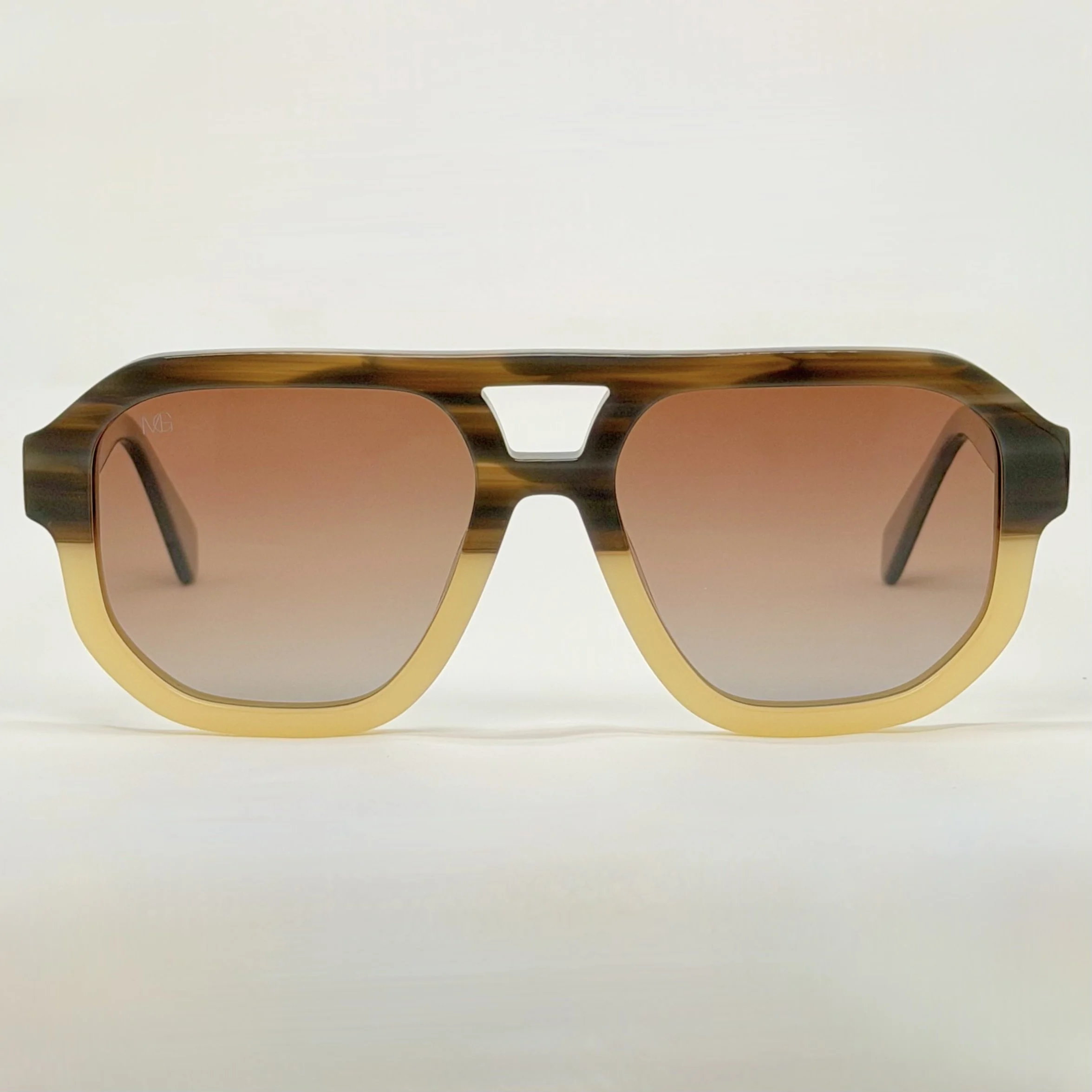 MauriGamba Joffiel Dark Tortoise to Honey Cream Gradient Frame Brown Gradient Lens Unisex Luxury Designer Sunglasses