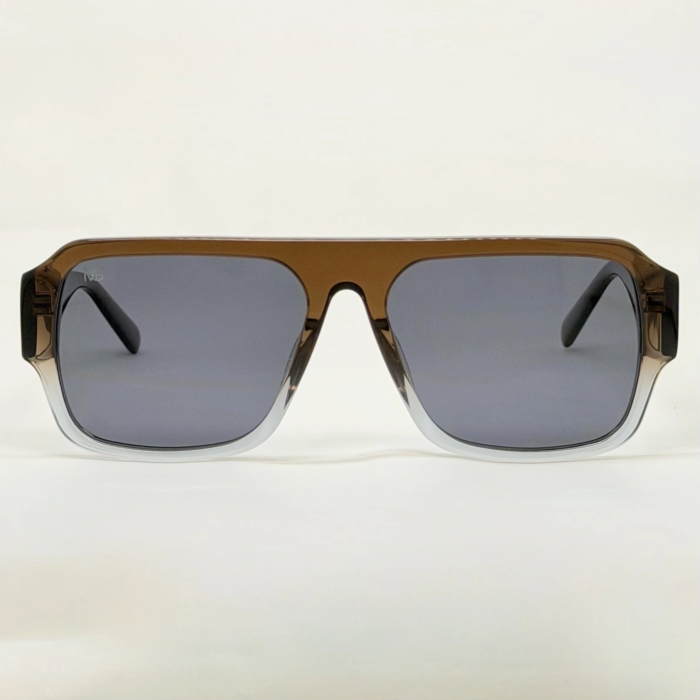 MauriGamba Giovanni Brown to Blue Gradient Frame Blue Lens Unisex Luxury Designer Sunglasses