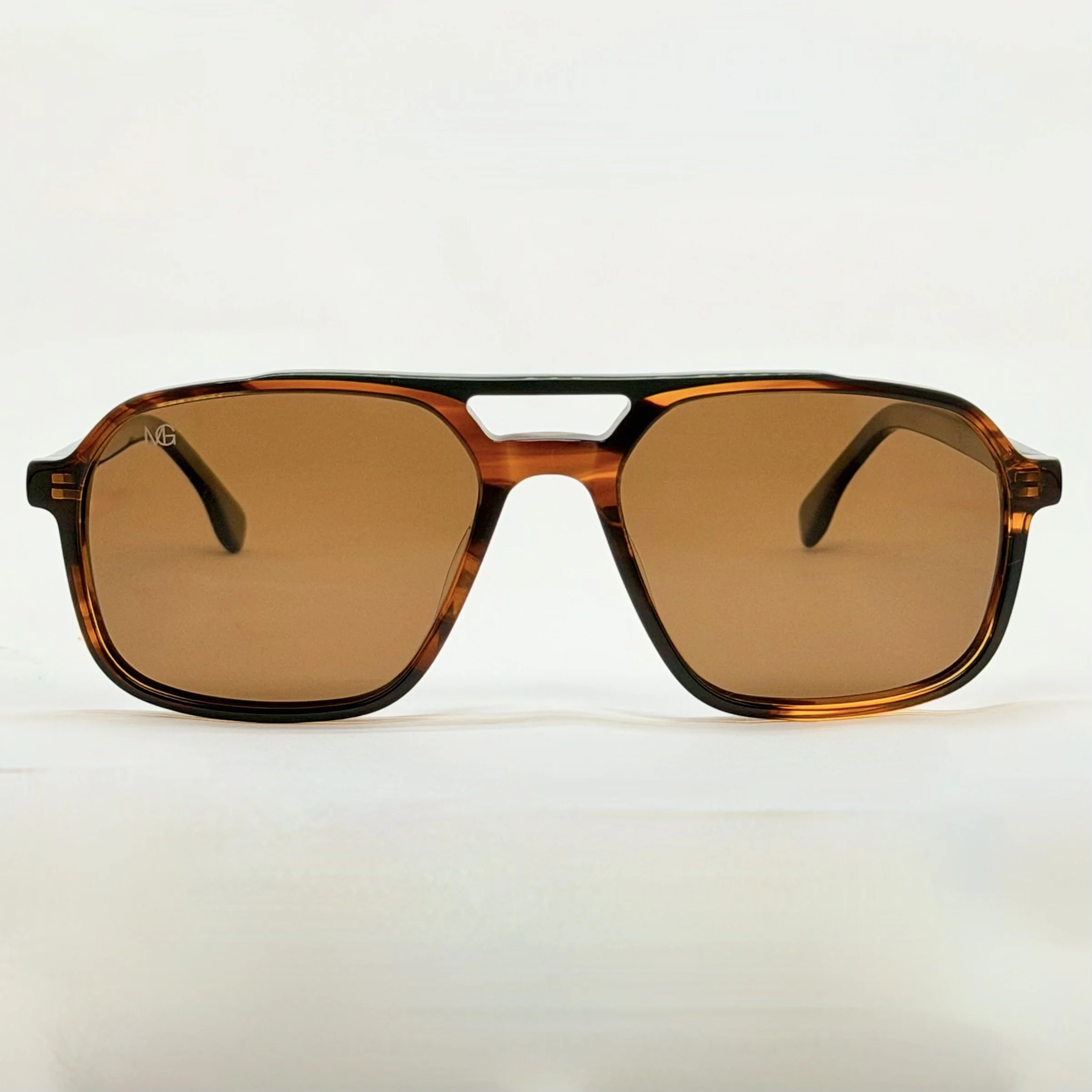 MauriGamba Emanuel Geometric Tortoise Frame Brown Lens Unisex Luxury Designer Sunglasses
