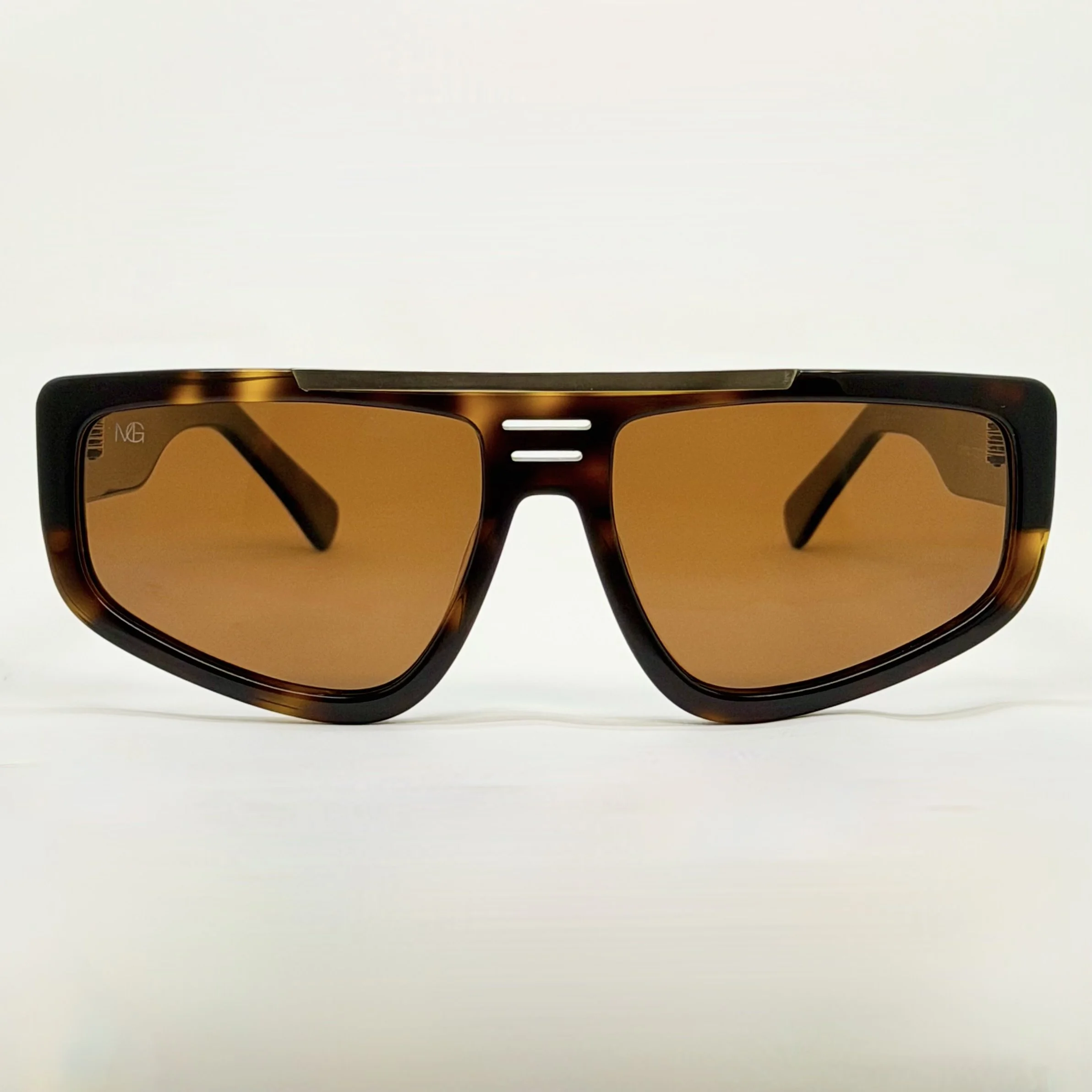 MauriGamba Francesco Angular Tortoise Frame Brown Lens Unisex Luxury Designer Sunglasses