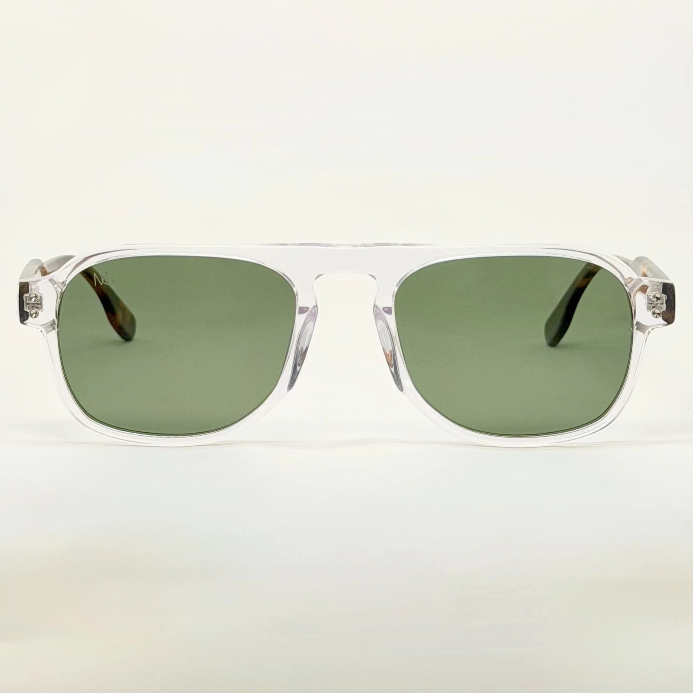 MauriGamba Mattia Clear Frame Green Lens Unisex Luxury Designer Sunglasses