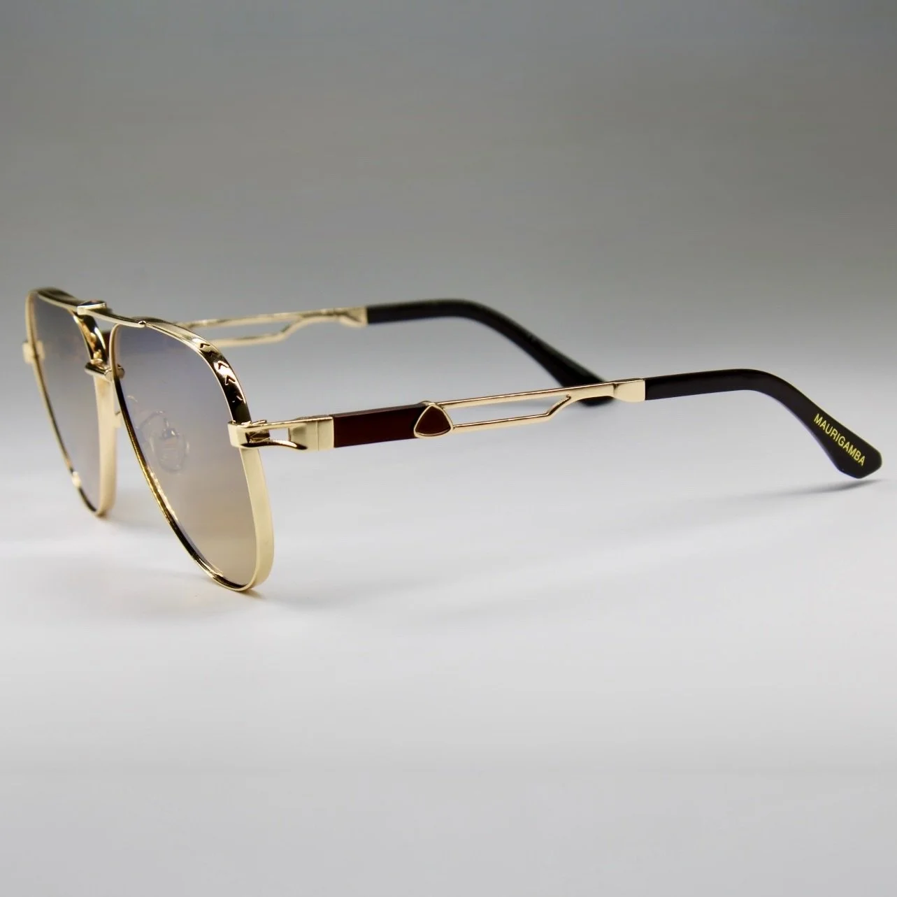 MauriGamba Lorenzo Gold Metal Frame Brown Lens Unisex Luxury  display picture 1
