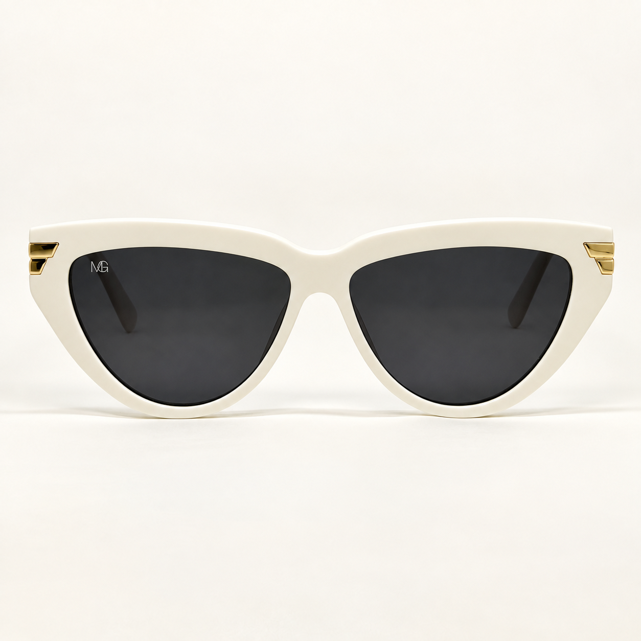 MauriGamba Ariel White Cat-Eye Sunglasses – Italian Acetate Women’s Designer Eyewear