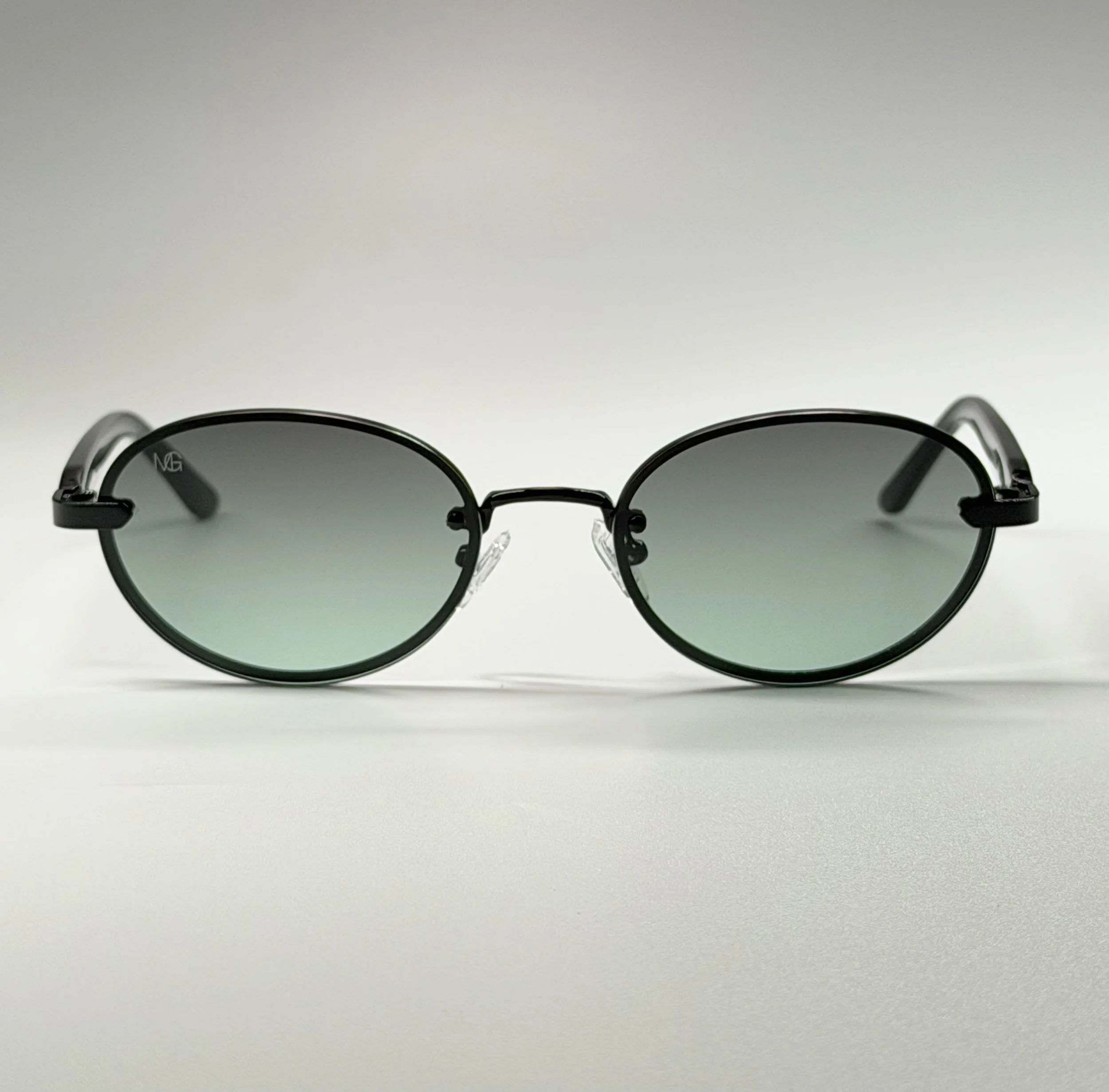 MauriGamba Uriel Matte Black Mint Gradient Lens Unisex Luxury Sunglasses