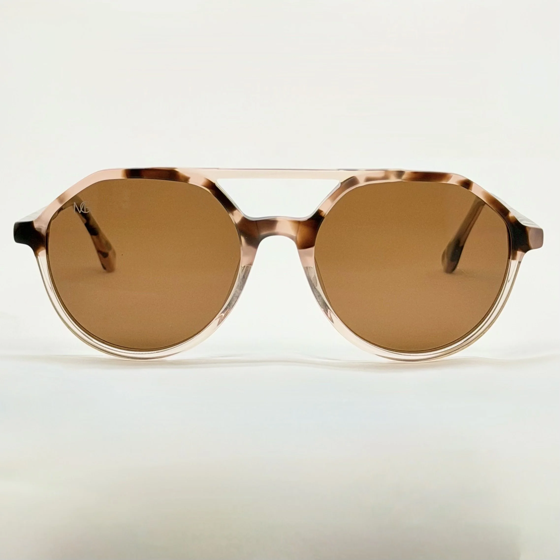 MauriGamba Nidia Burgundy Havana Brown Lens Women’s Luxury Round Sunglasses