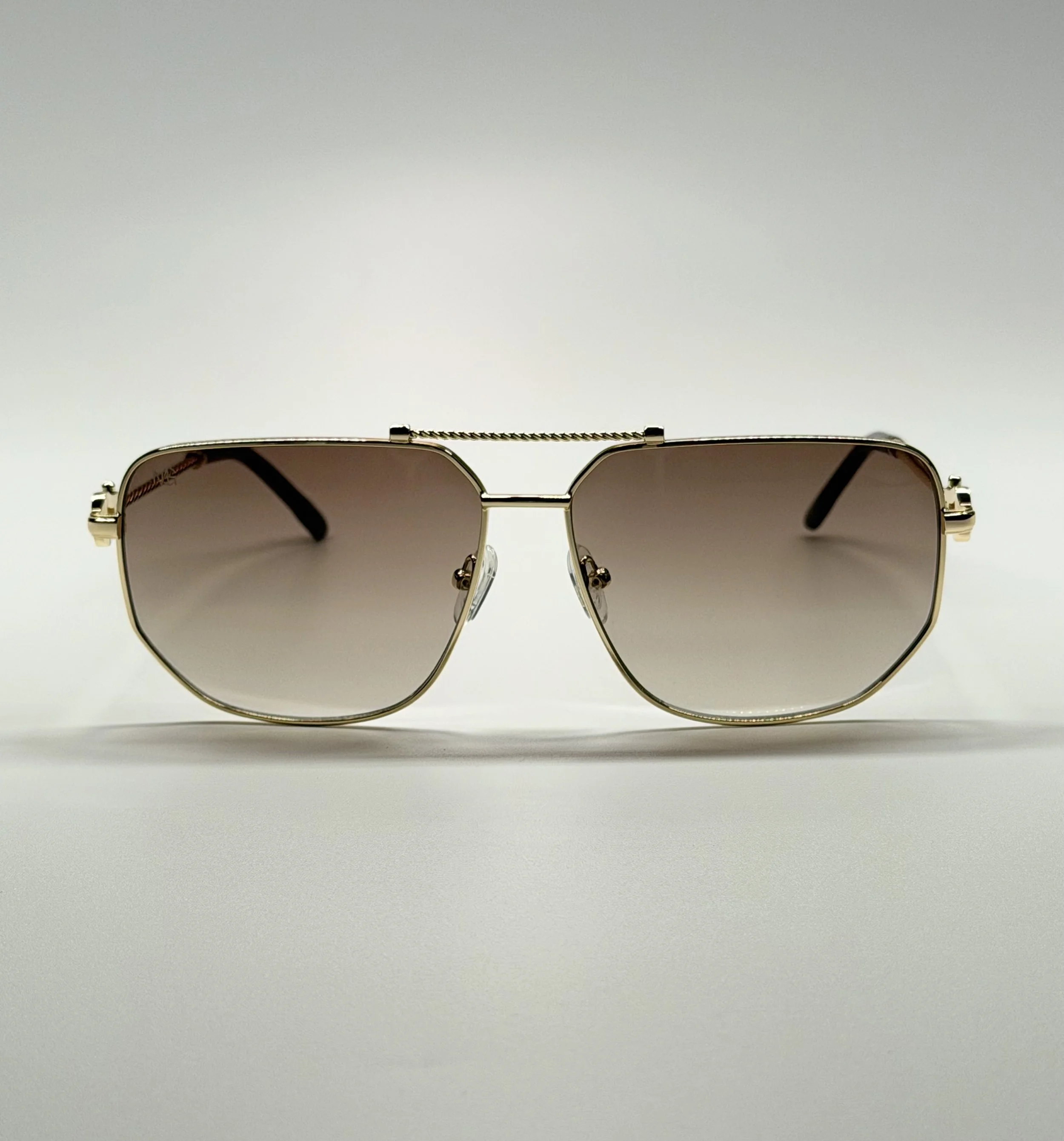 MauriGamba Raziel Gold Frame Brown Gradient Unisex Luxury Sunglasses
