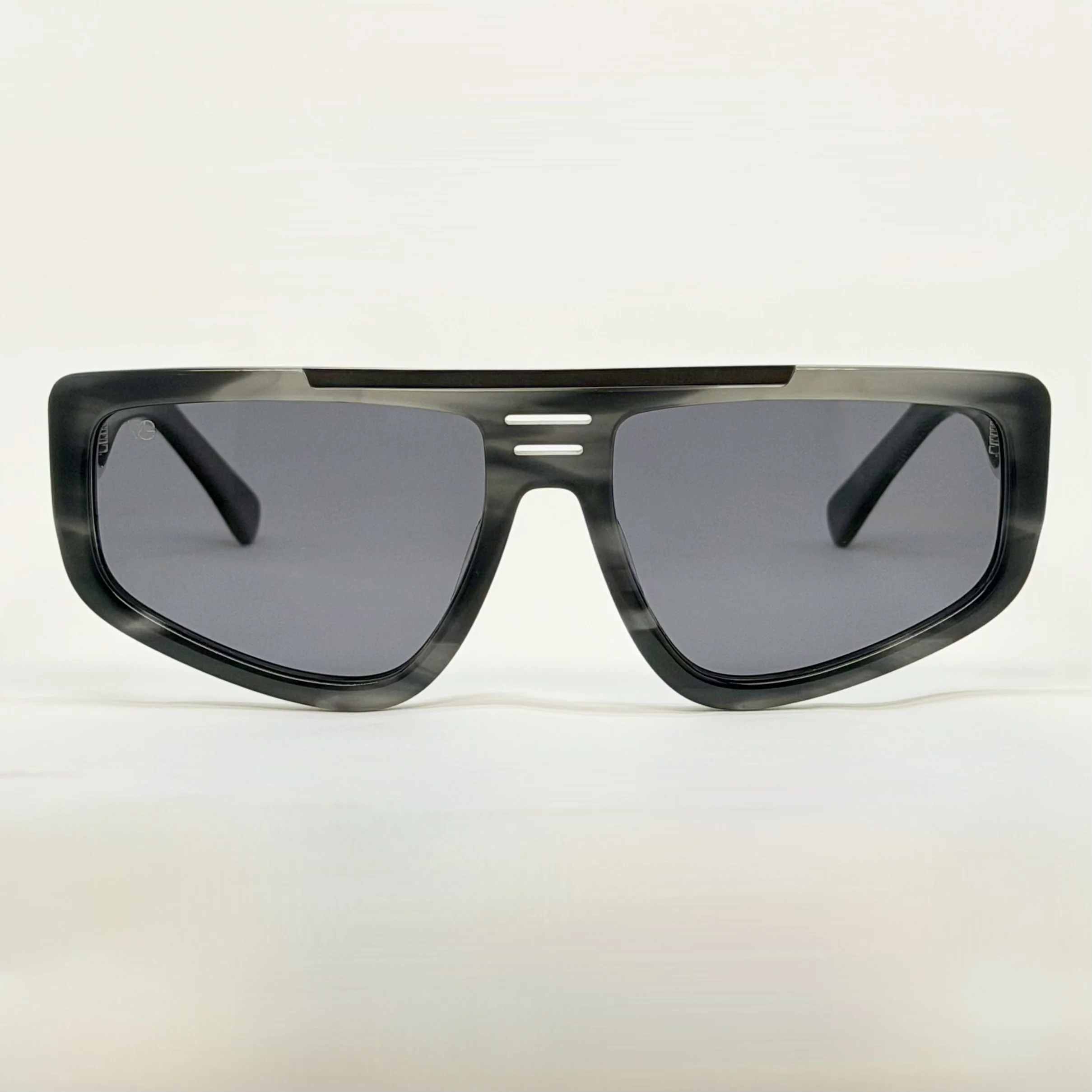 MauriGamba Francesco Angular Smoke Tortoise Frame Dark Lens Unisex Luxury Designer Sunglasses