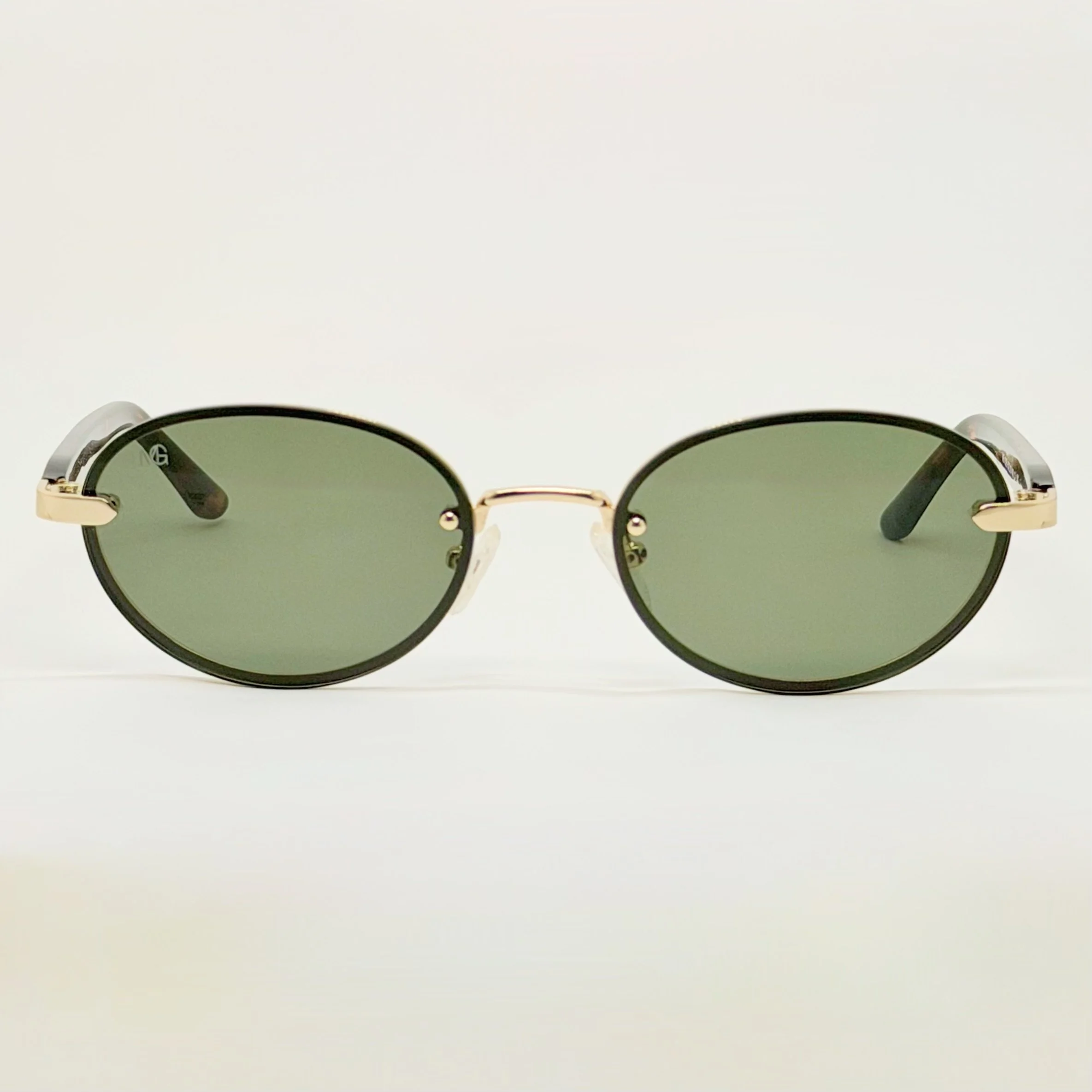 MauriGamba Uriel Green Lens Tortoise Temple Unisex Luxury Sunglasses