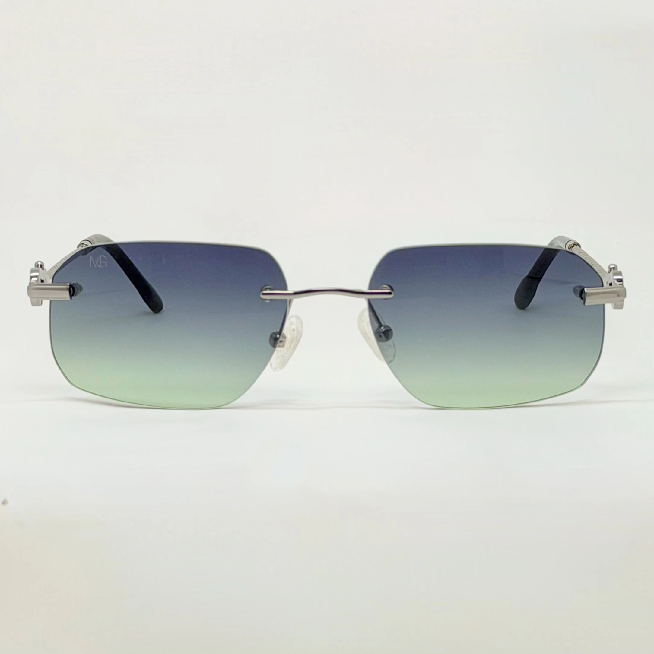 MauriGamba JK Gunmetal Frame Blue-Green Gradient Lens Unisex Luxury Sunglasses
