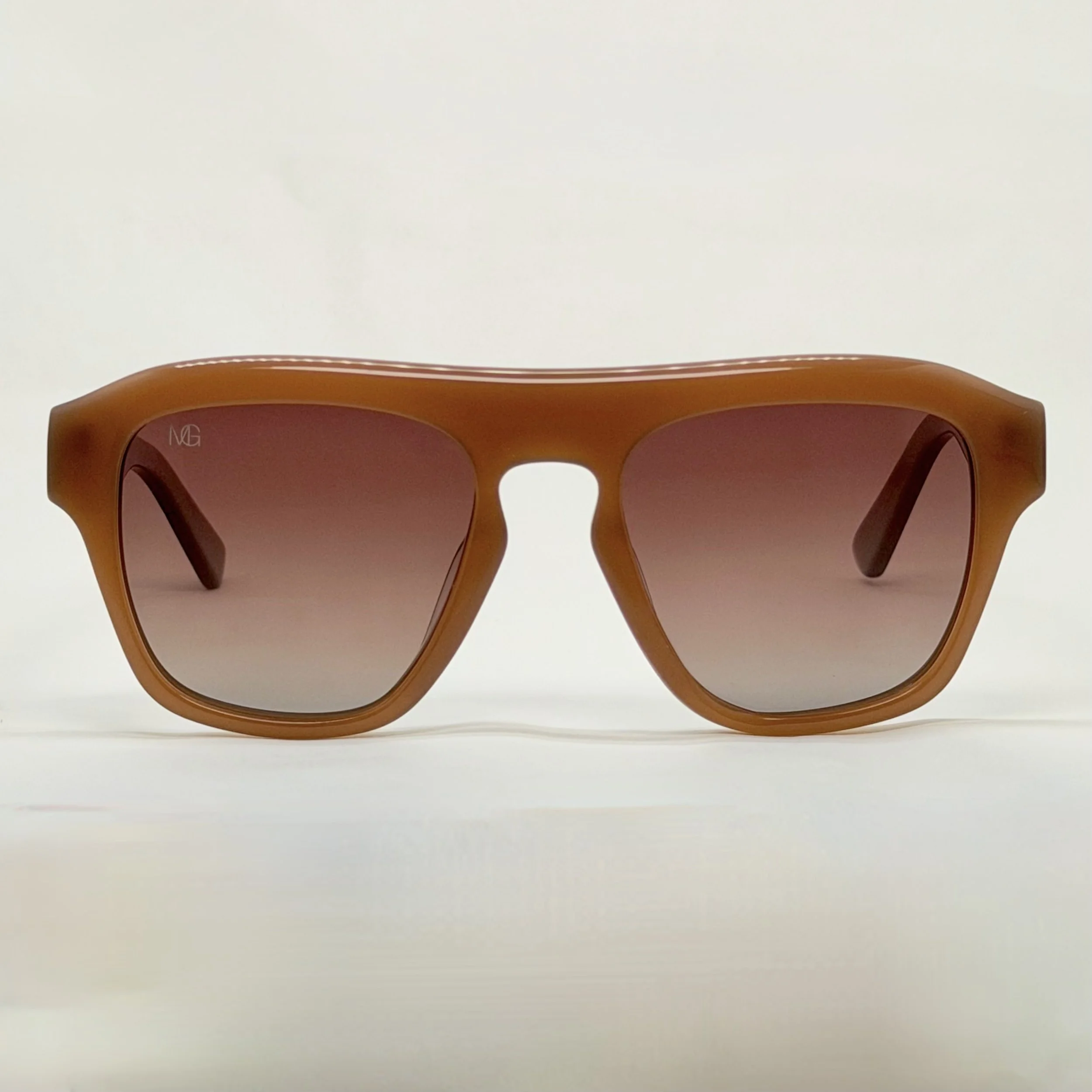 MauriGamba Cassiel Caramel Square Sunglasses | Unisex Luxury Frame