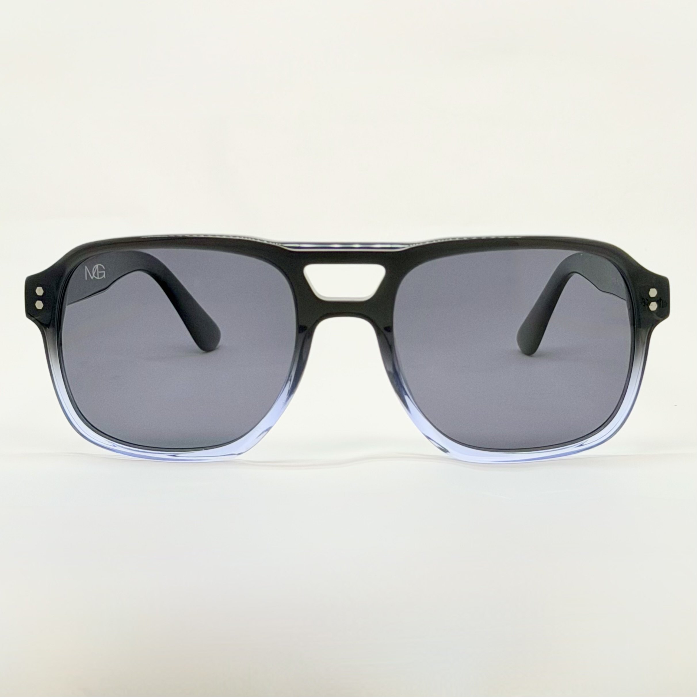 MauriGamba Carlo Black & Blue Rectangular Sunglasses – Luxury Unisex Designer Eyewear