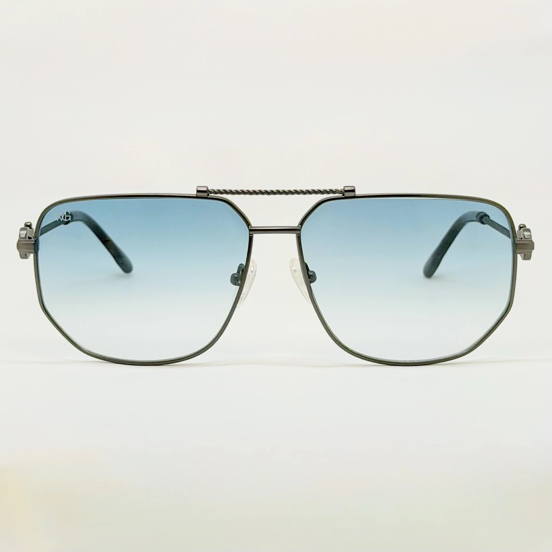MauriGamba Raziel Gunmetal Frame Blue Gradient Unisex Luxury Sunglasses