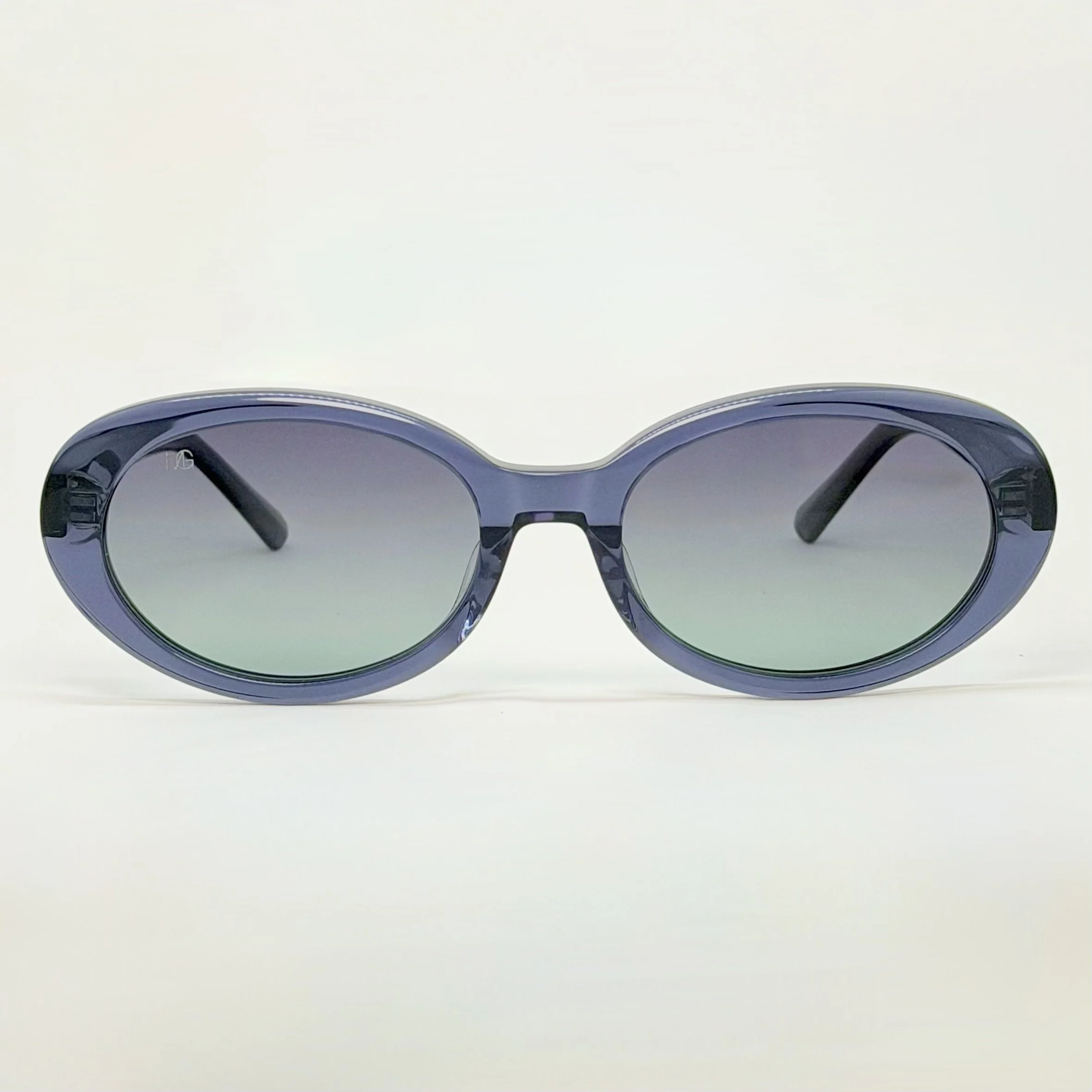 MauriGamba Ingrid Blue Crystal Sculpted Bridge Women’s Luxury Sunglasses