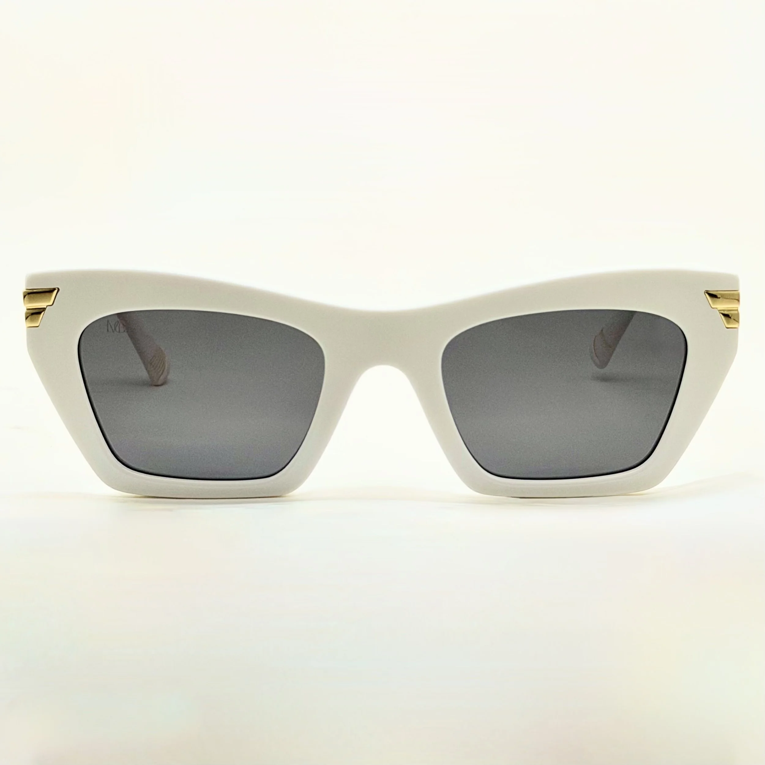 MauriGamba Gia Cat-Eye White Frame Dark Lens Women’s Luxury Designer Sunglasses