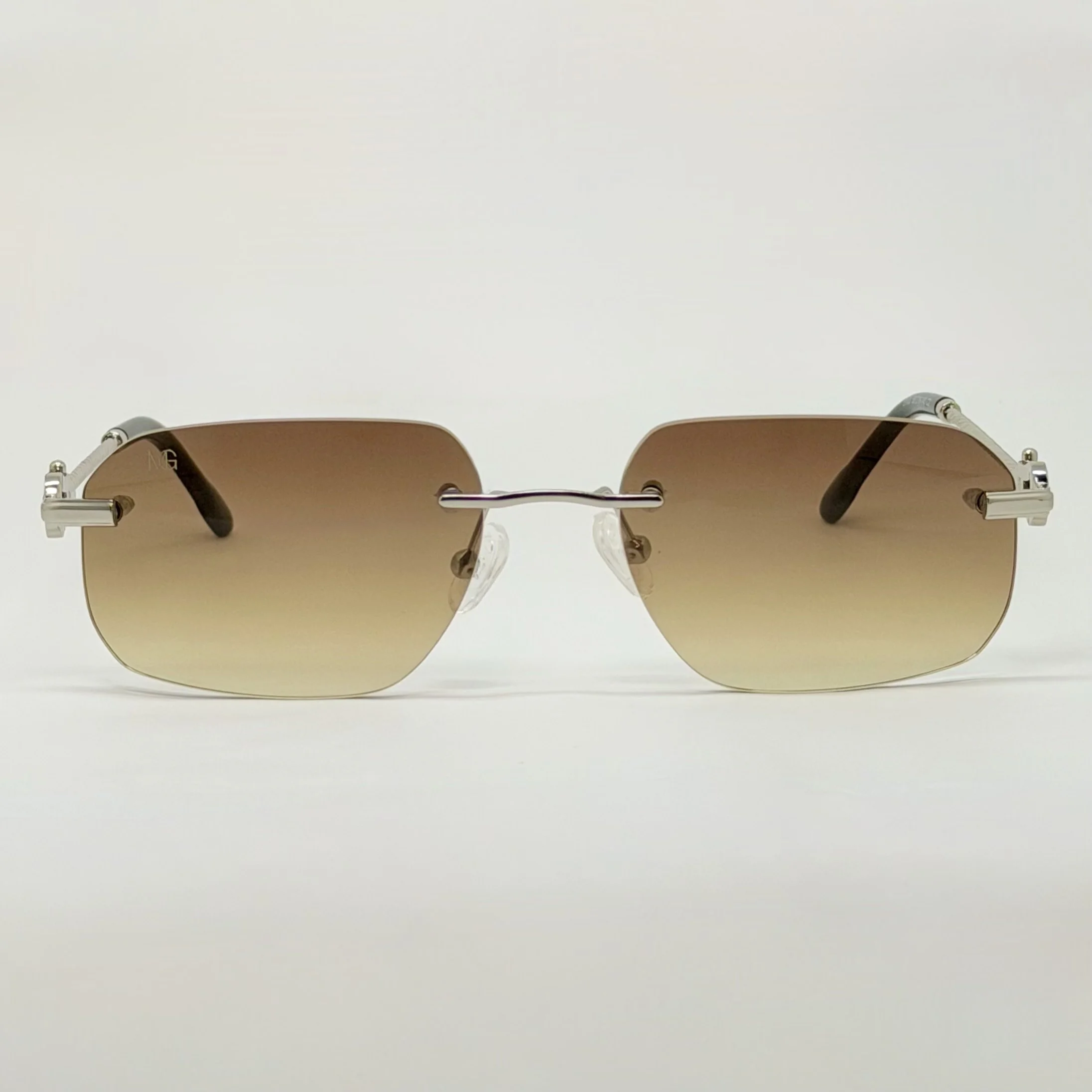 MauriGamba JK Silver Metal Frame Brown Gradient Lens Unisex Luxury Sunglasses