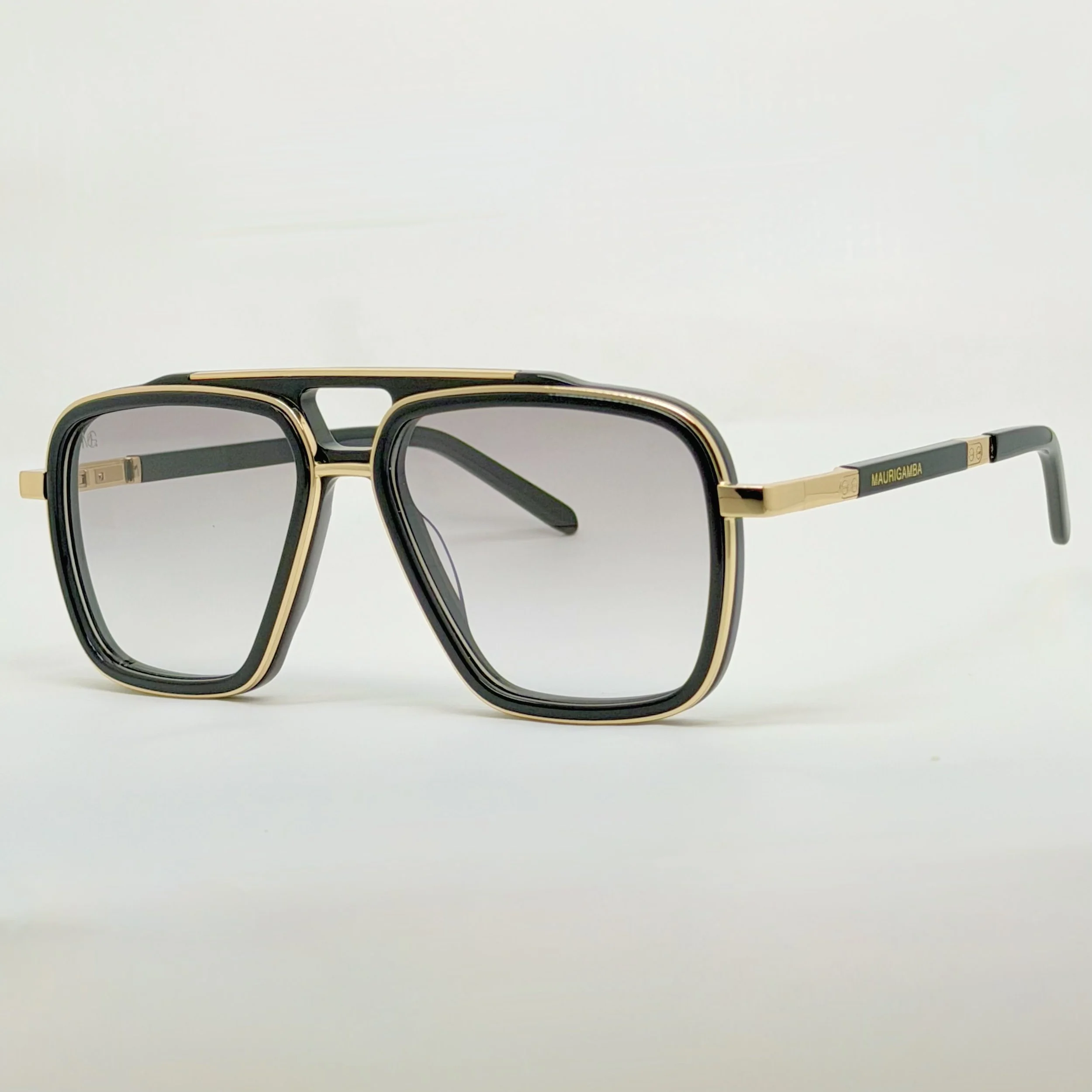 Black & Gold Titanium • Polarized Lenses • Unisex Luxury Sunglasses