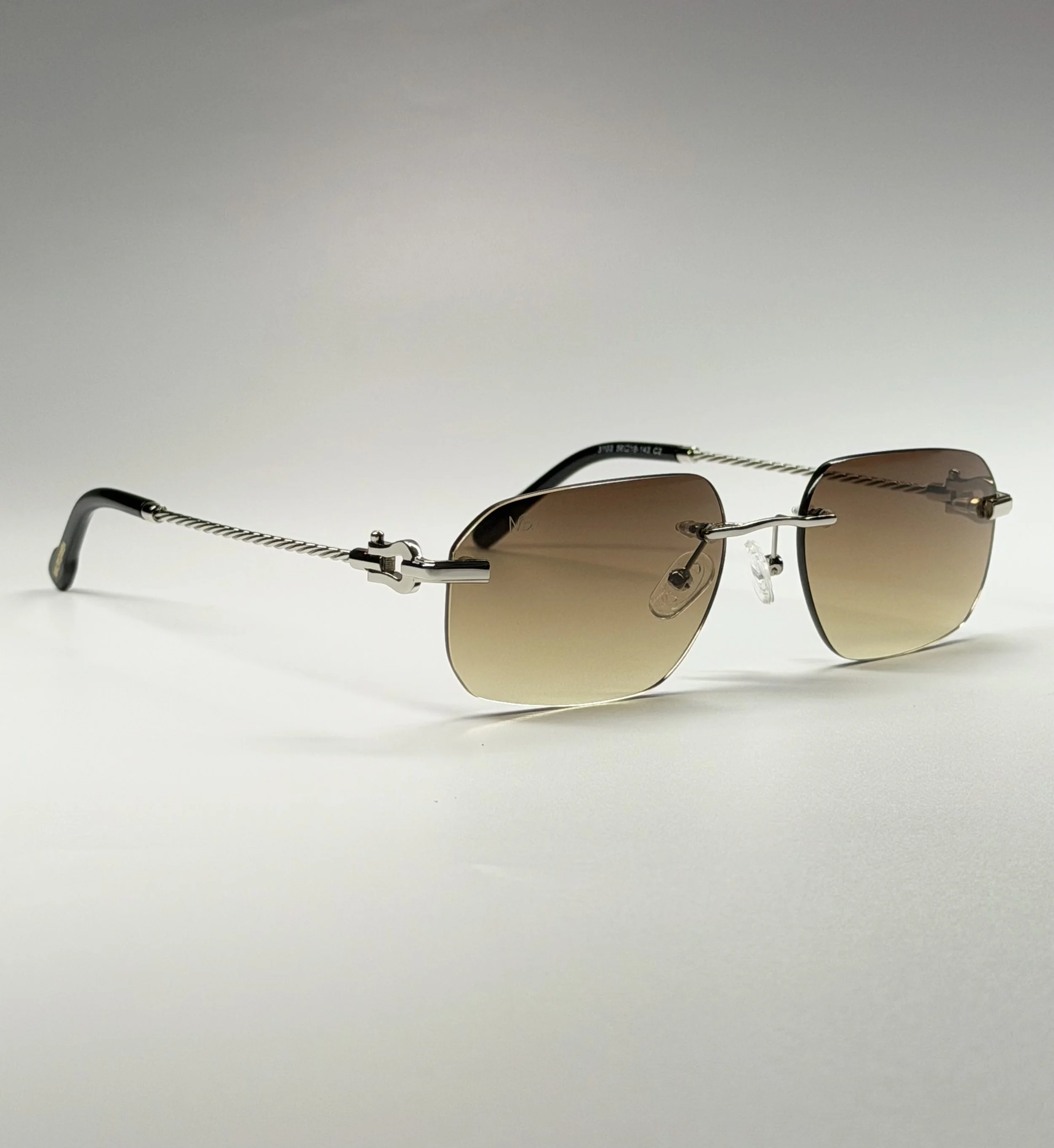 MauriGamba JK Silver Metal Frame Brown Gradient Lens Unisex Luxury Sunglasses