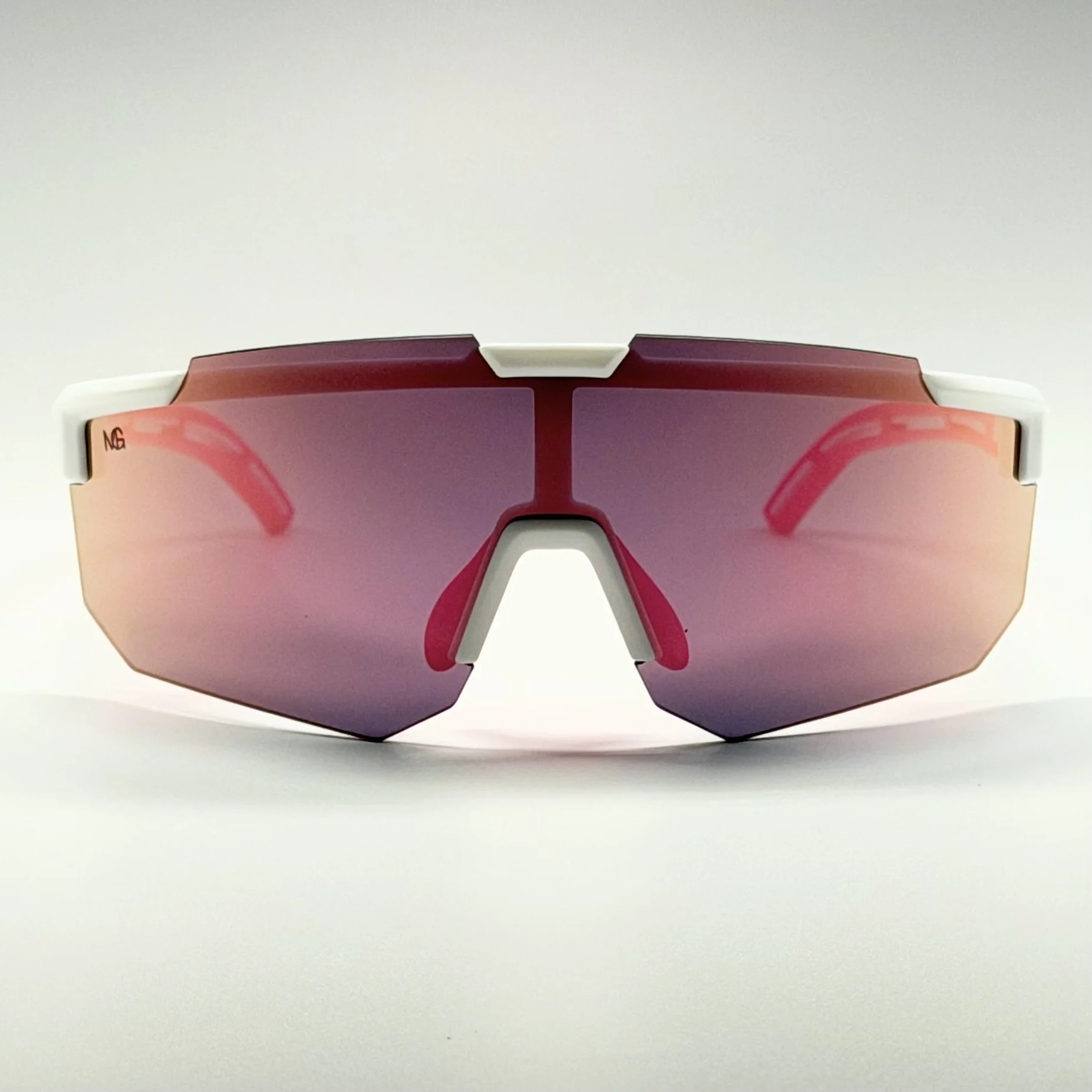 MauriGamba Dante White Frame Pink Mirror Lens Unisex Luxury Sunglasses