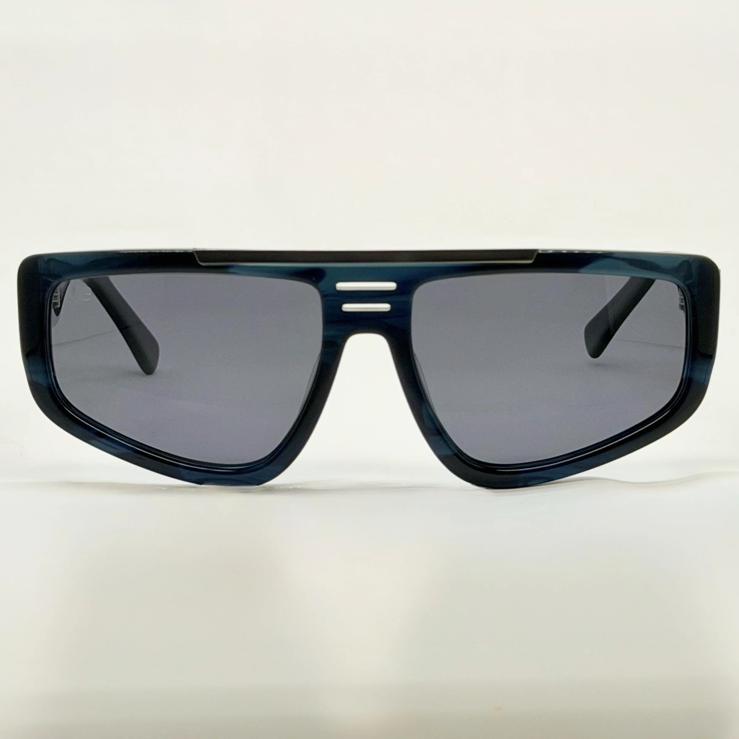 MauriGamba Francesco Angular Black Frame Dark Lens Unisex Luxury Designer Sunglasses