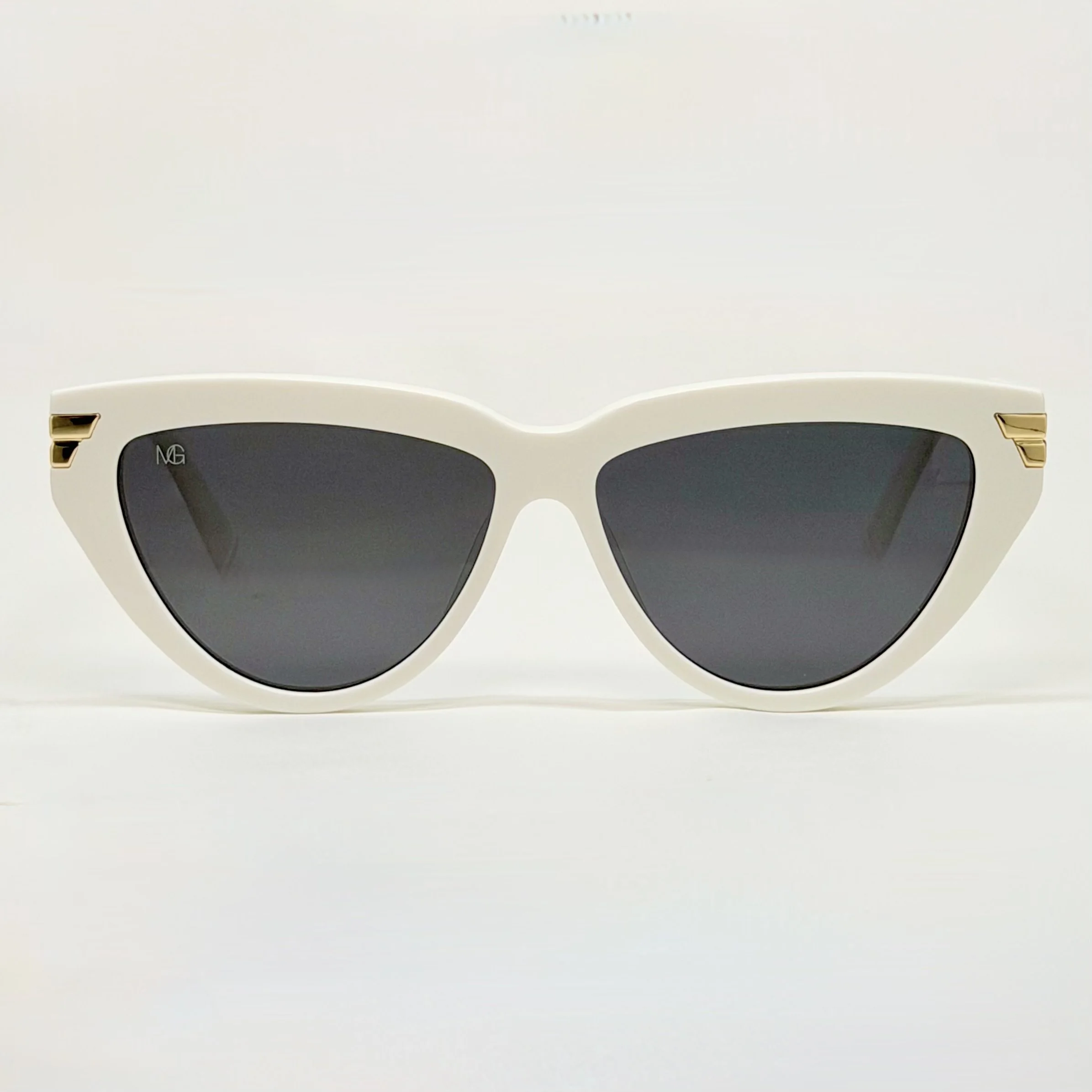 MauriGamba Ariel White Cat-Eye Sunglasses – Italian Acetate Women’s Designer Eyewear