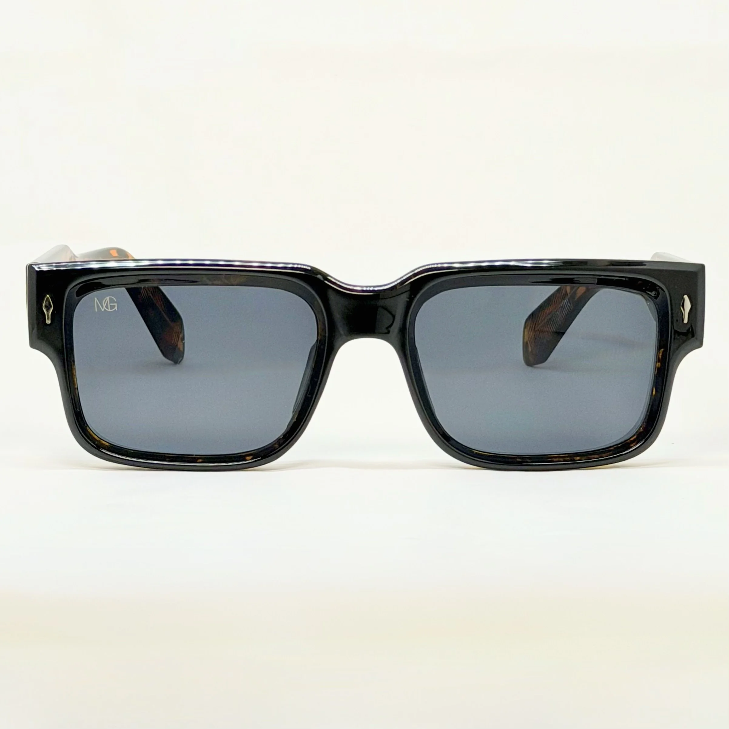 MauriGamba Metatron Black Front Tortoise Temples Dark Lens Unisex Luxury Designer Sunglasses