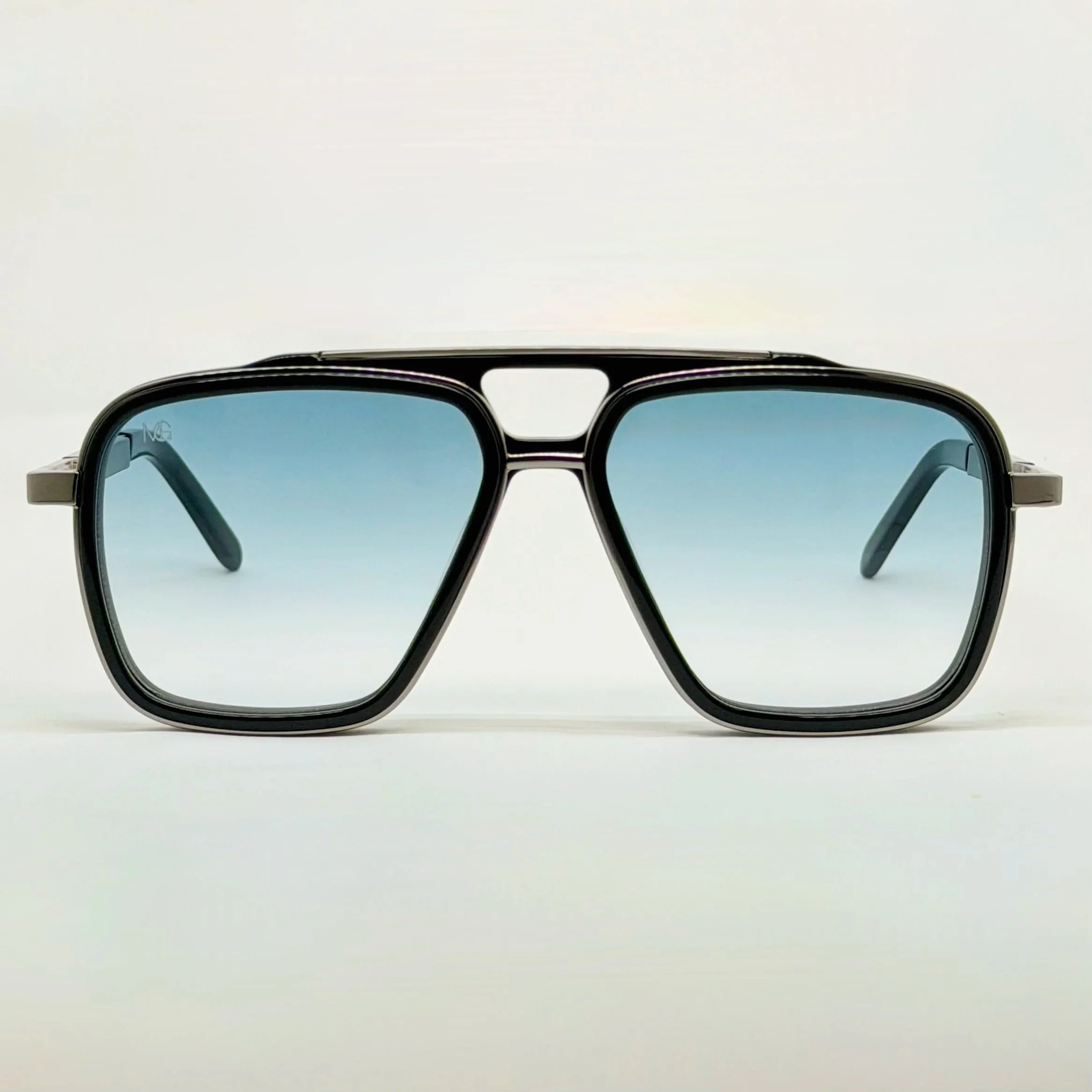 MauriGamba Vittorio Black & Gunmetal Blue Unisex Sunglasses