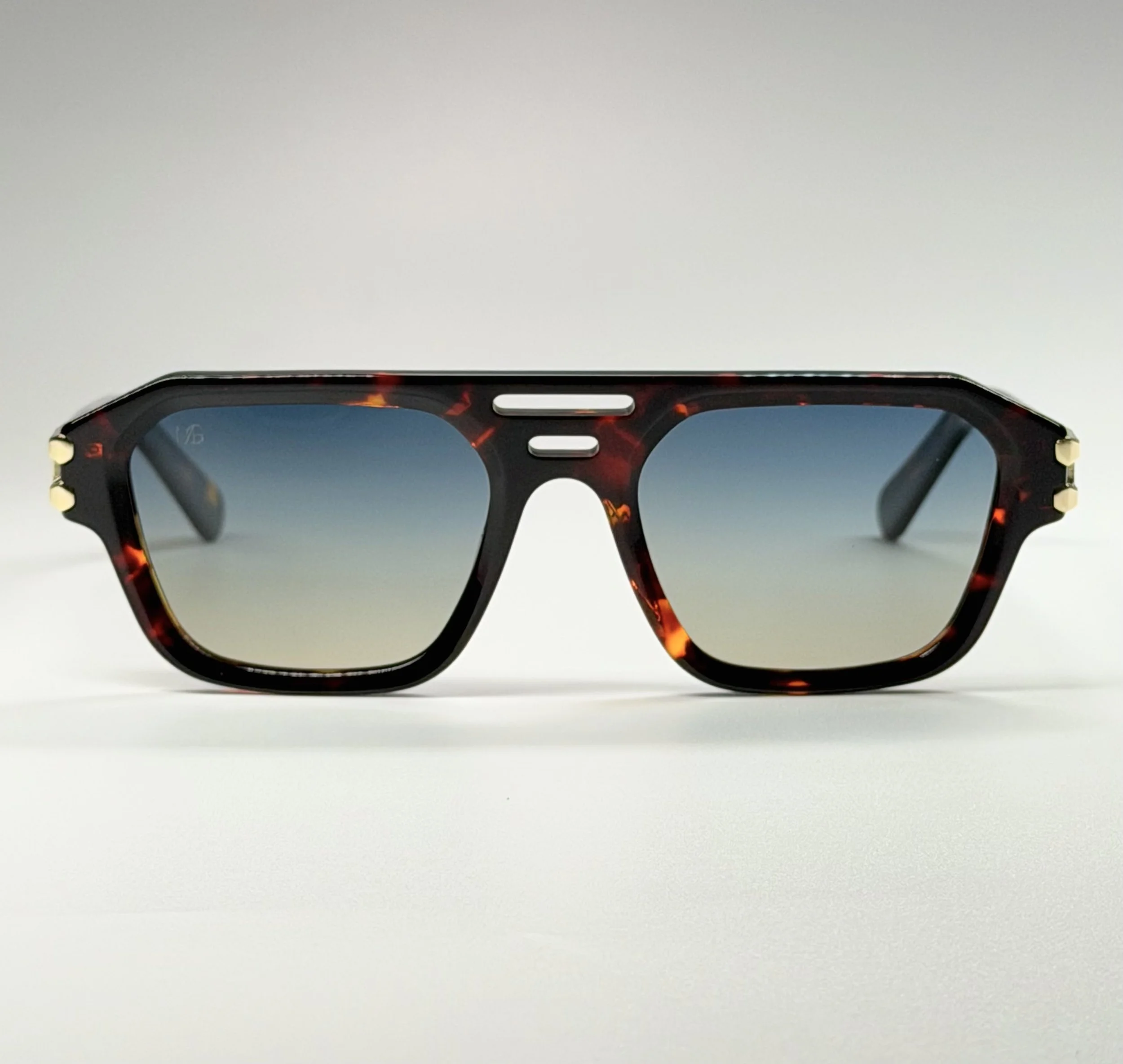 MauriGamba Roberto Havana Blue Gradient Unisex Luxury Sunglasses